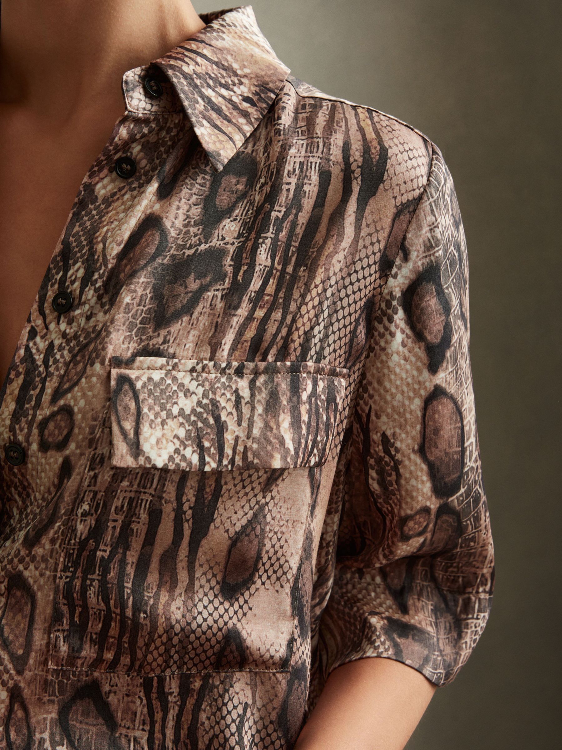 Maya Neutral Snake Print Shirt