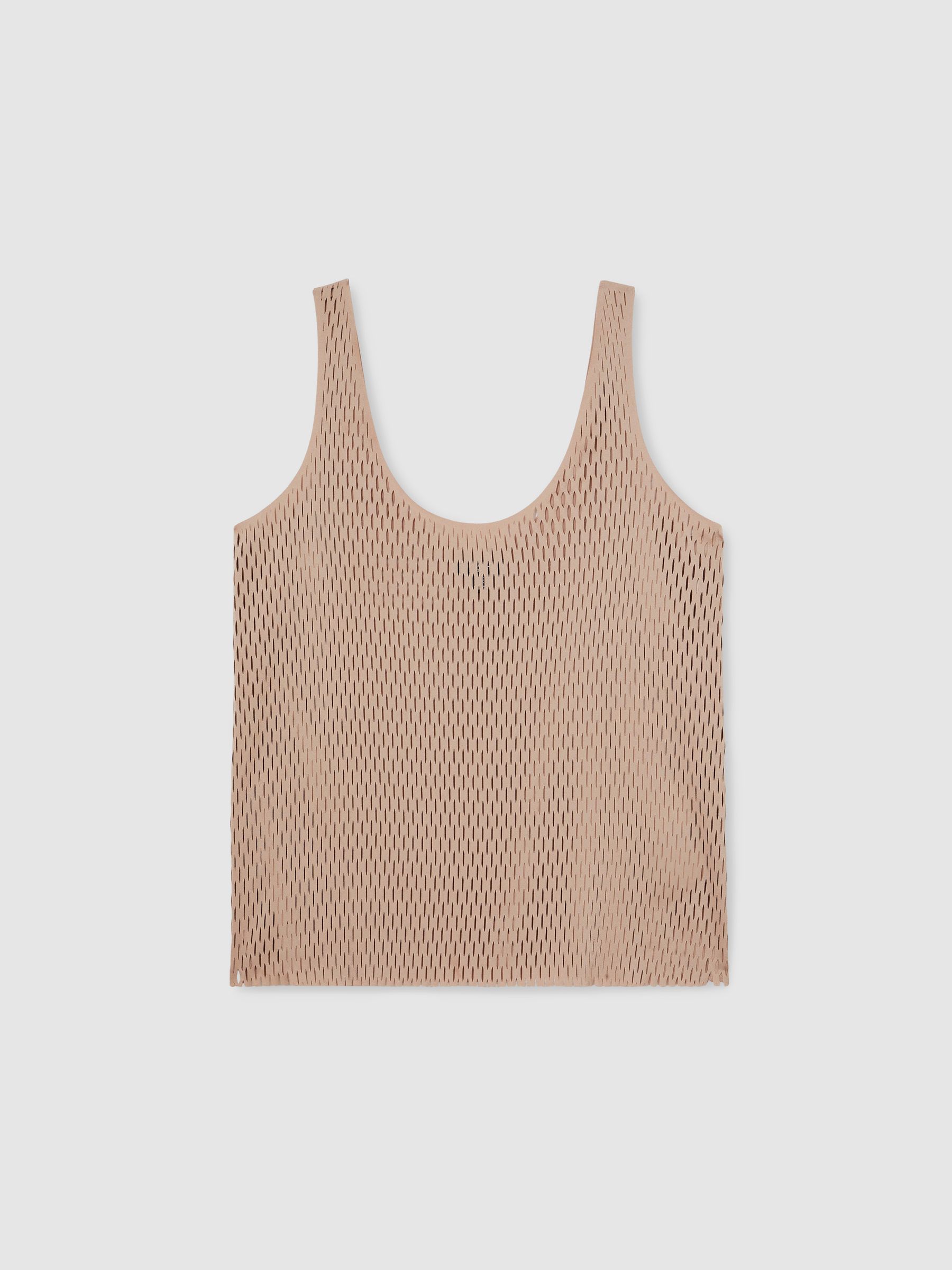 Atelier Laser-Cut Vest Top in Taupe