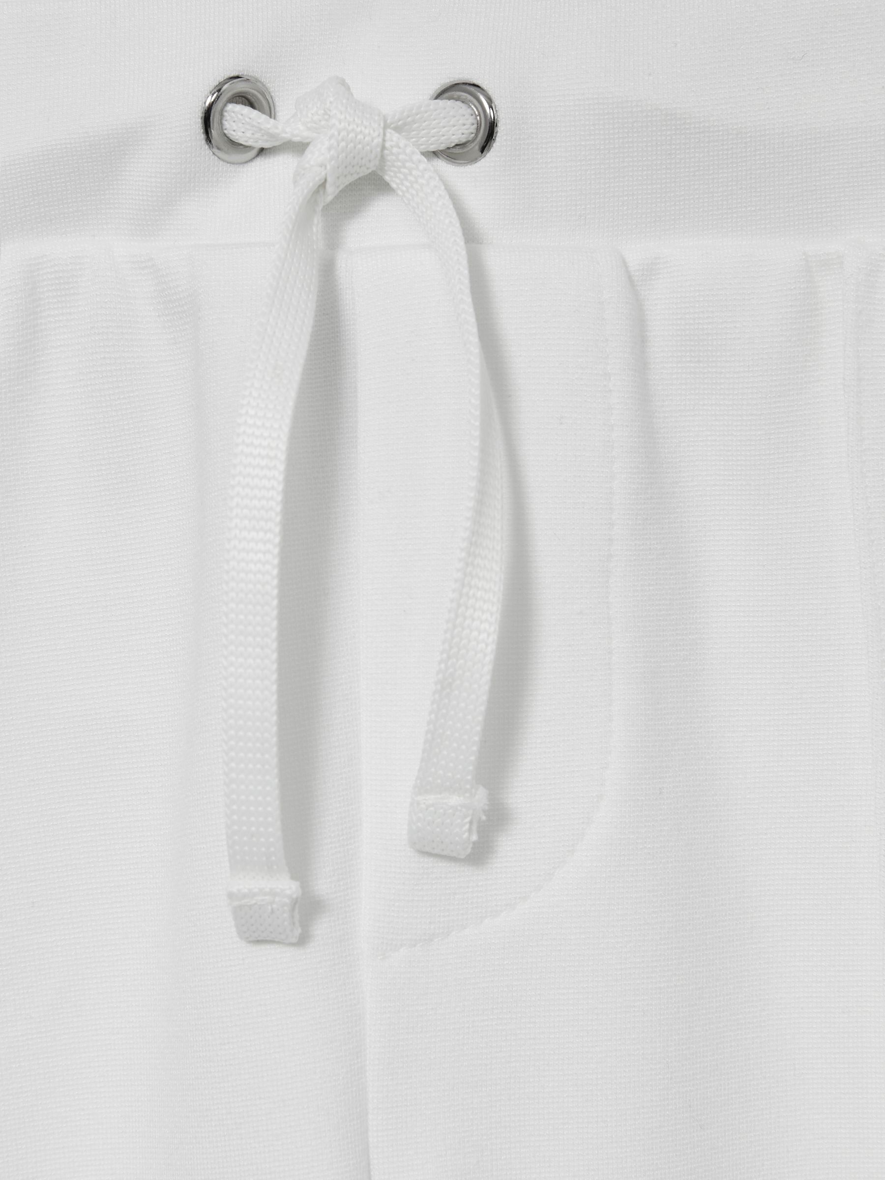 9-13 yrs Interlock Velour-Stripe Joggers in White/Emerald Green