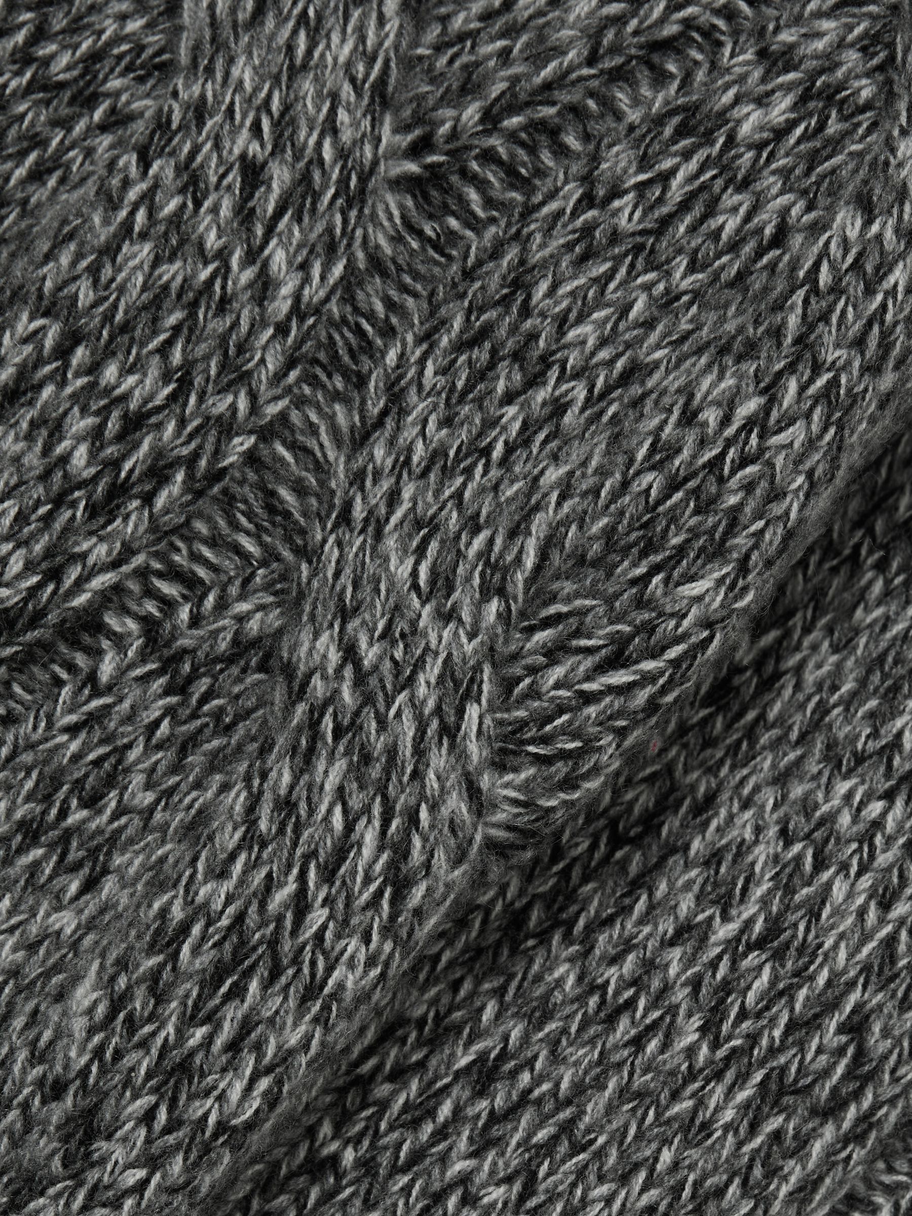 Atelier Cabled-Cashmere Roll-Neck Jumper in Black/White