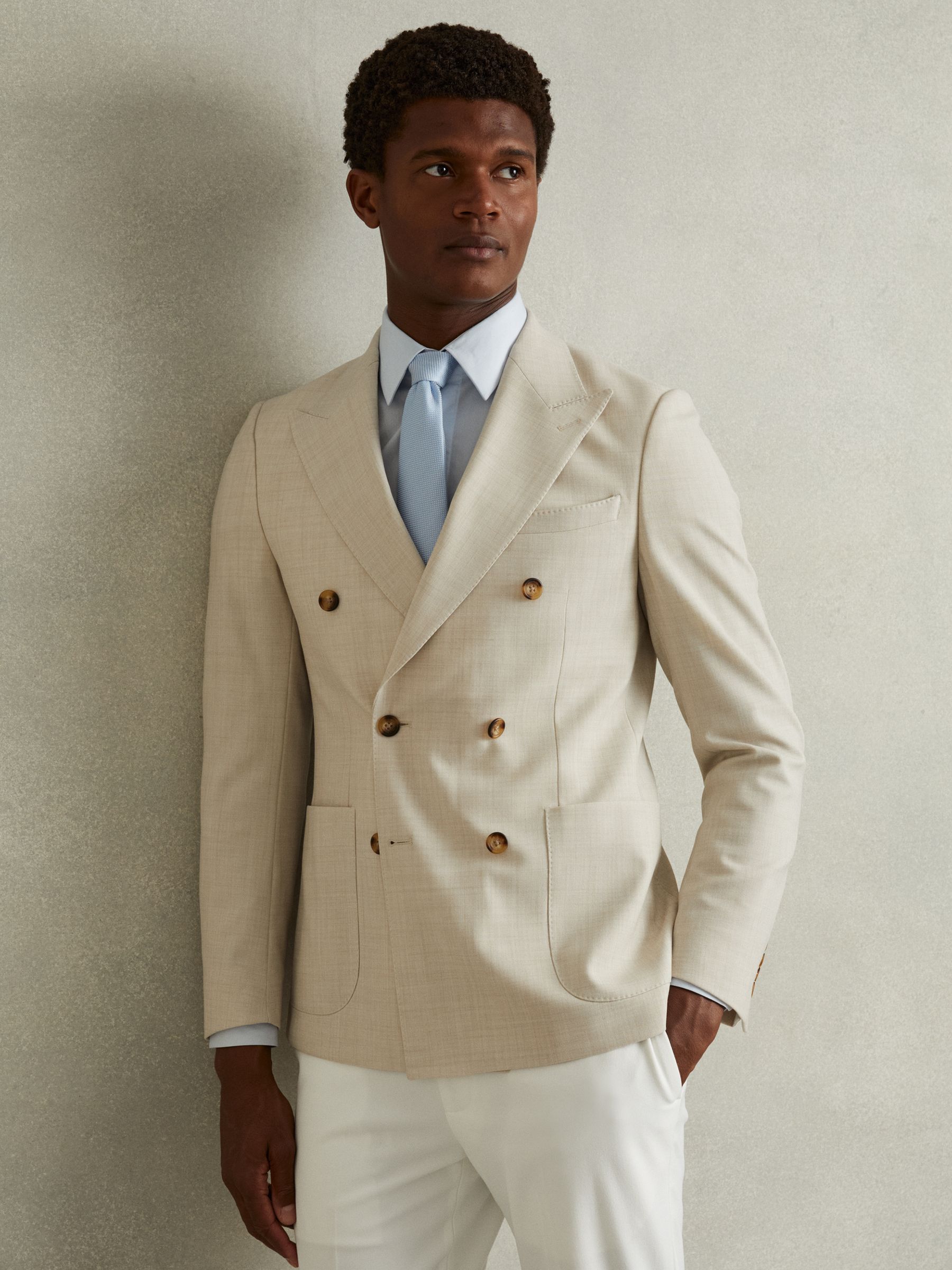 Textured Silk Blend Tie in Light Blue