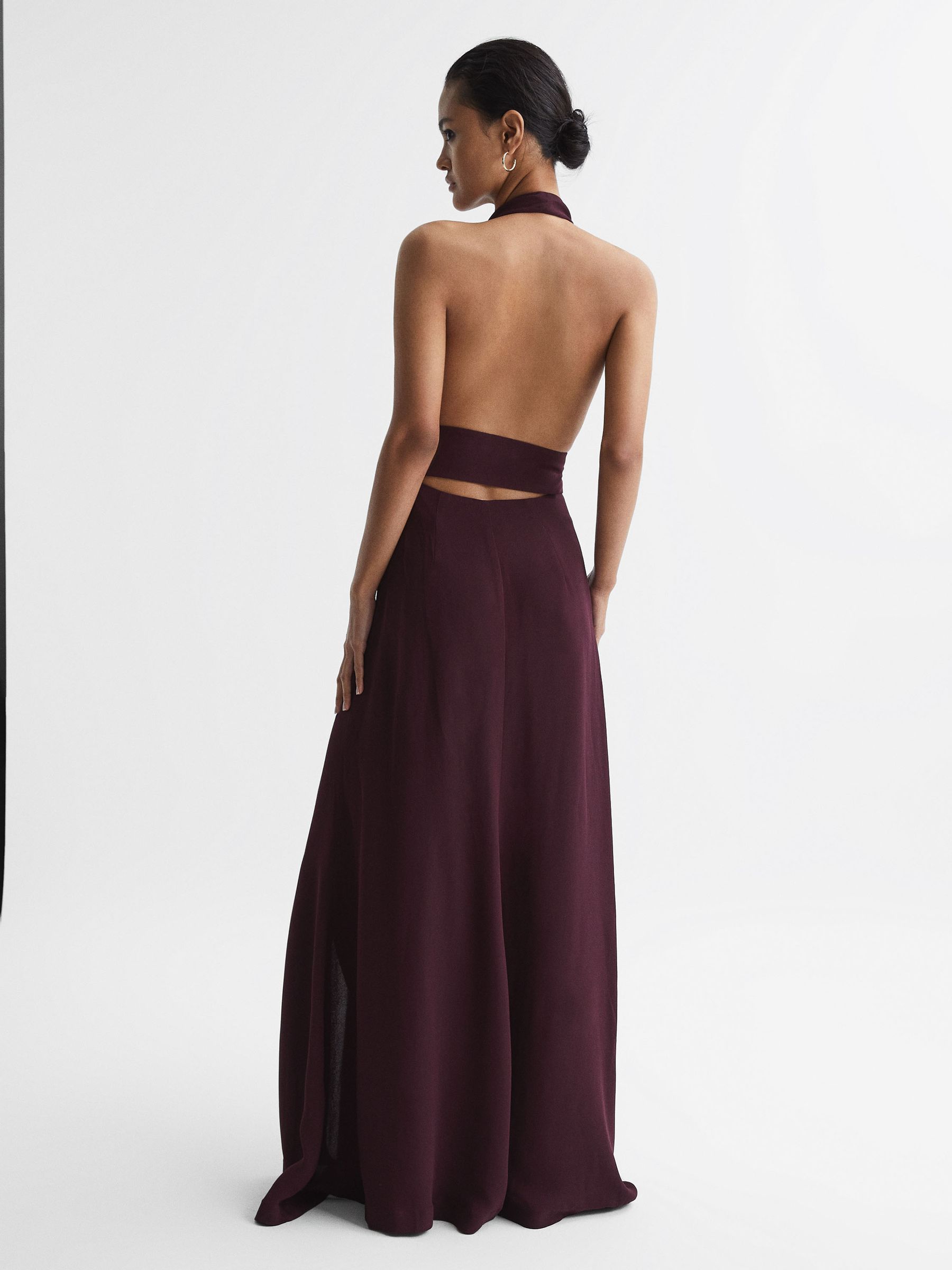 Maxi Dress With Cape in Burgundy