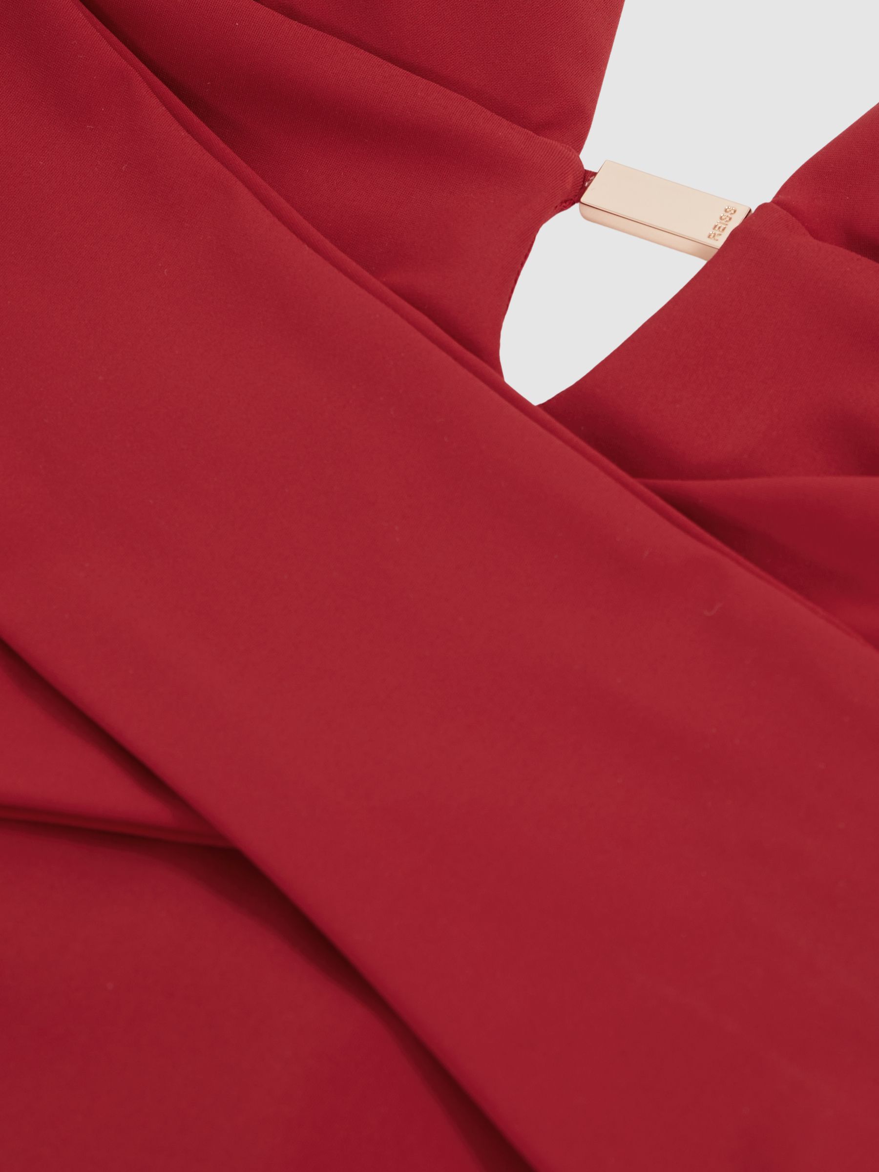 Plunge Halterneck Swimsuit in Dark Red