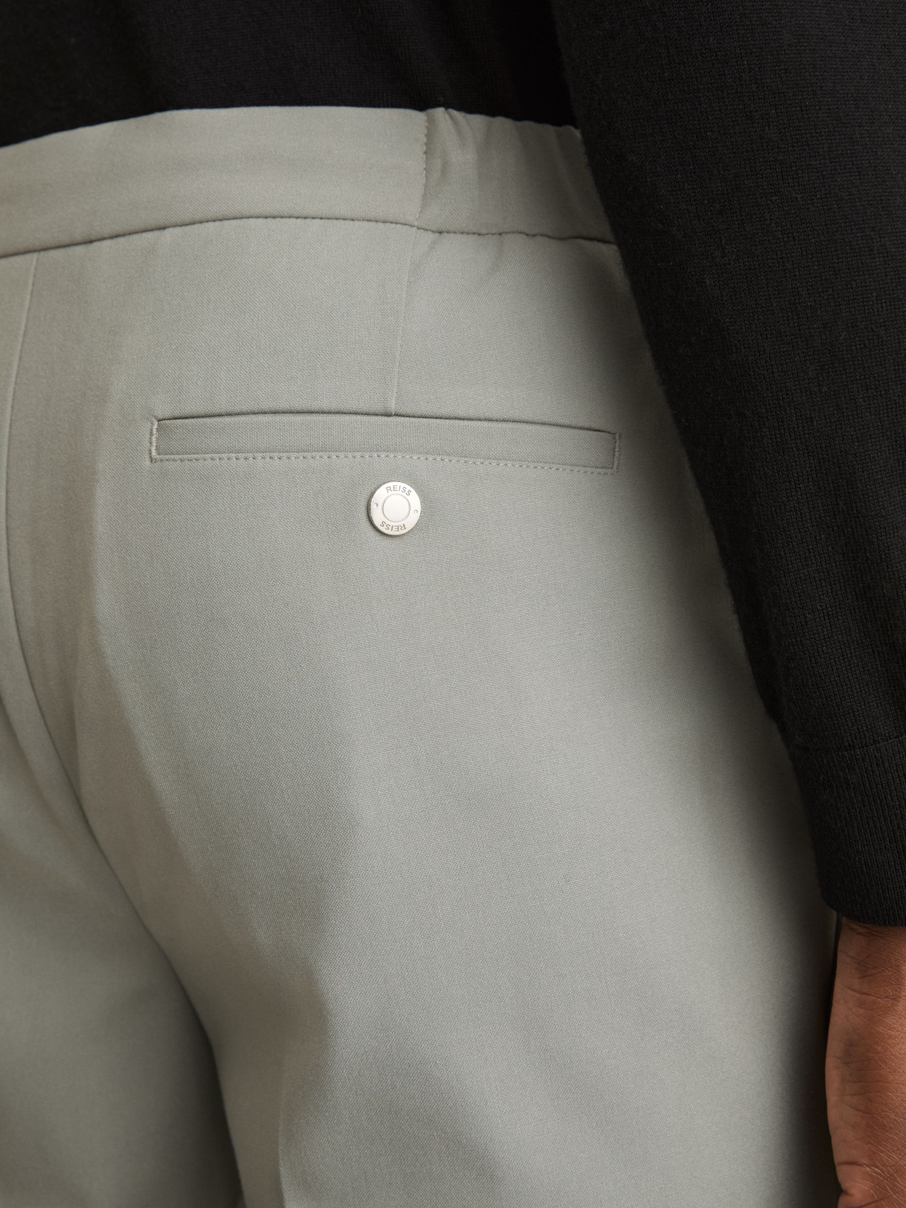 Slim-Fit Drawcord Trousers in Sage
