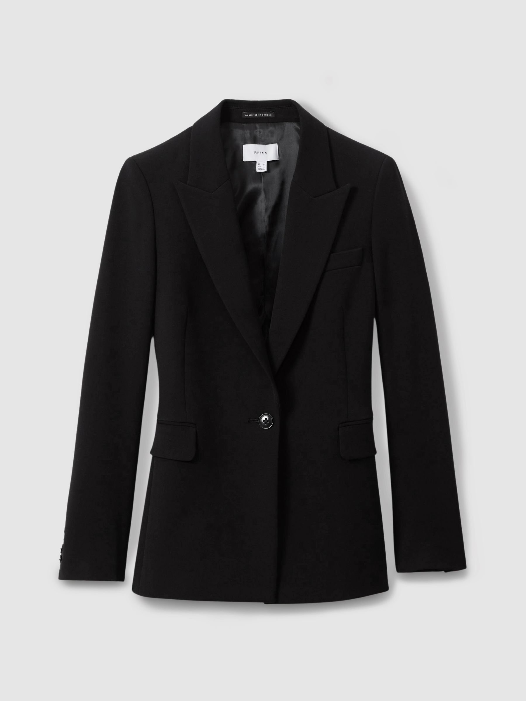 Tailored Single Breasted Suit Blazer in Black
