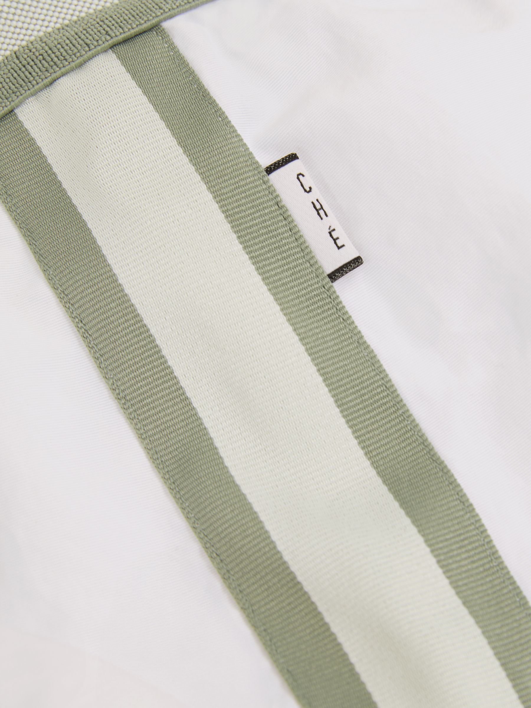 Contrast Stripe Elasticated Waist Swim Shorts in White