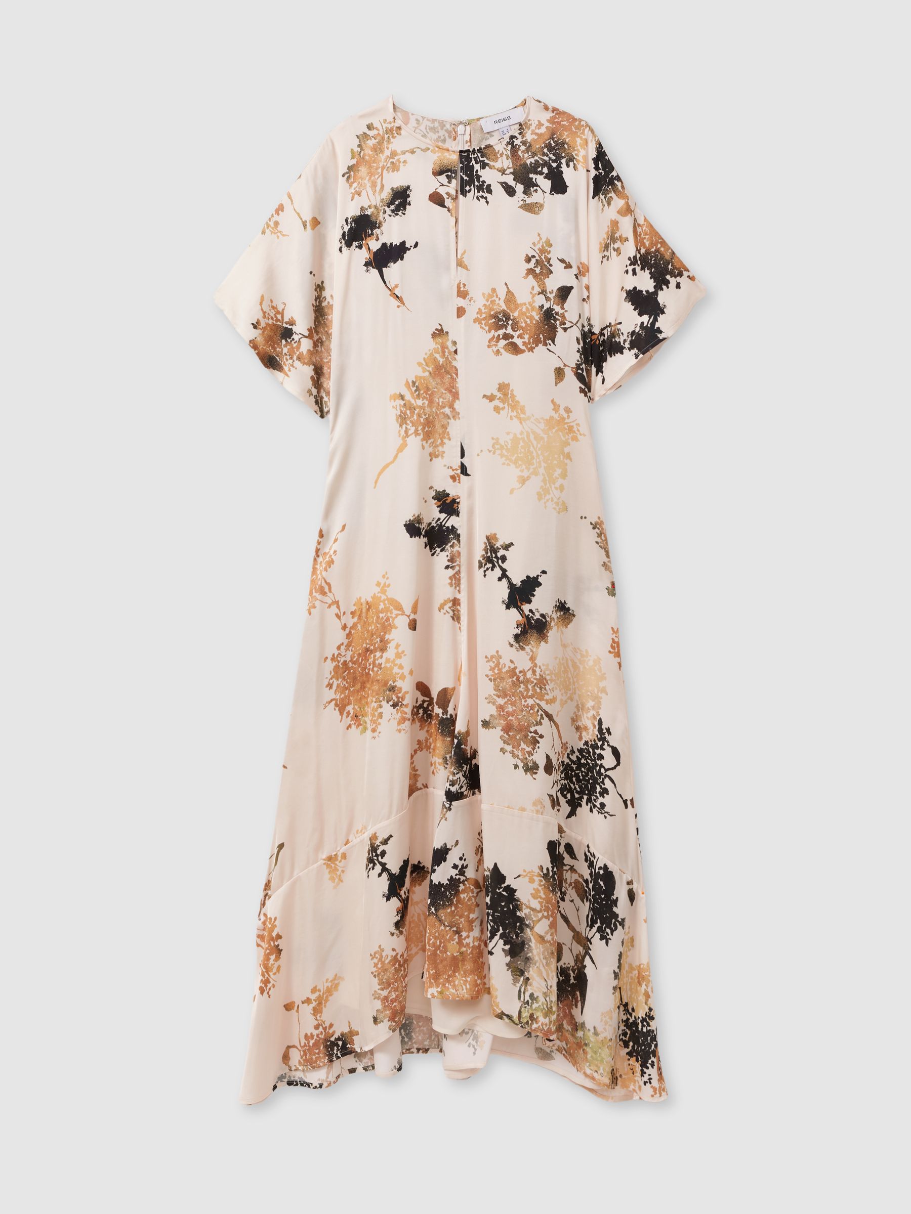 Chrissy Pale Pink Floral Print Midi Dress