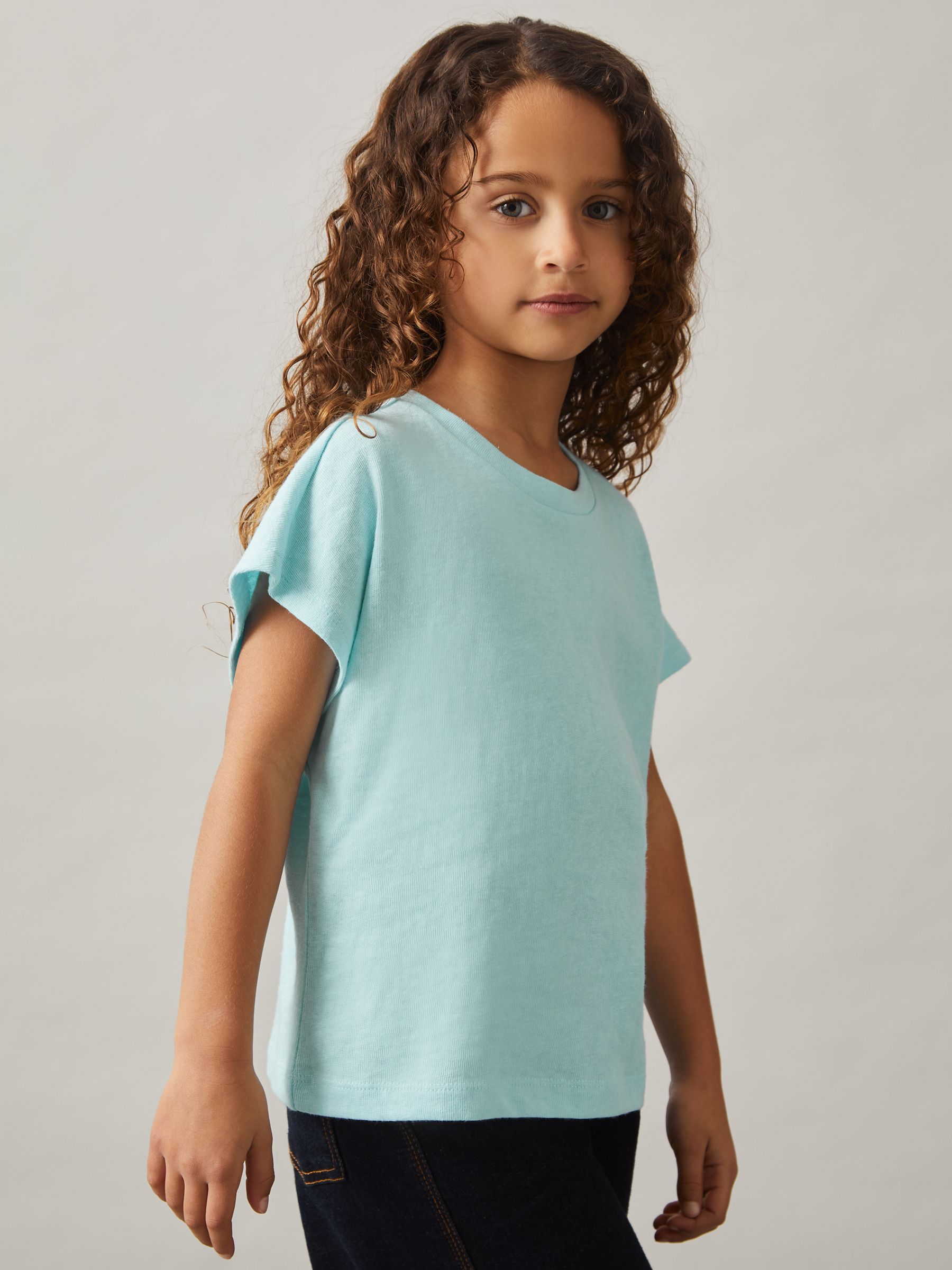 4-9 yrs Oversized Cotton-Blend T-Shirt in Blue