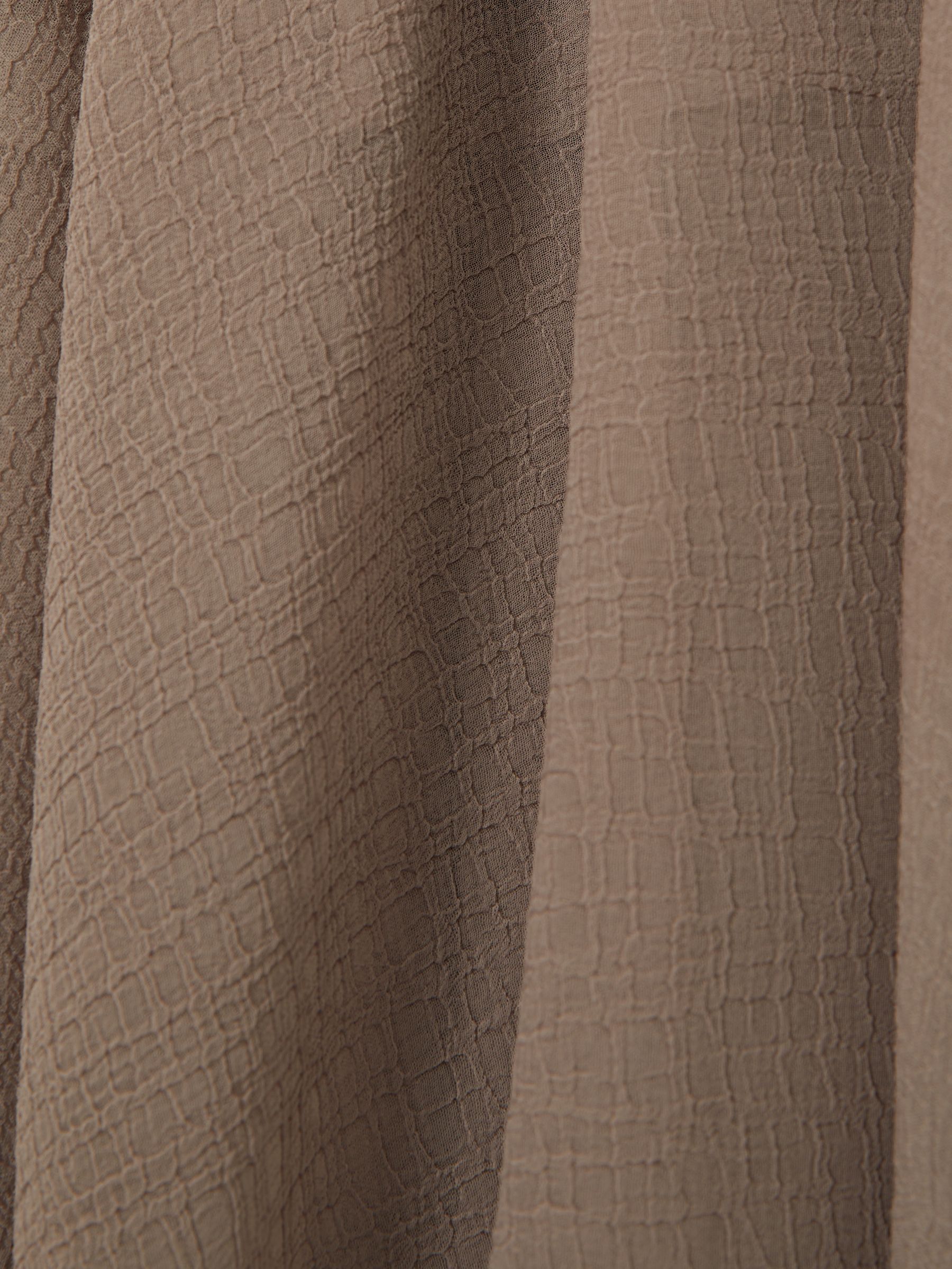 Sheer-Overlay High-Low Shorts in Mink Neutral