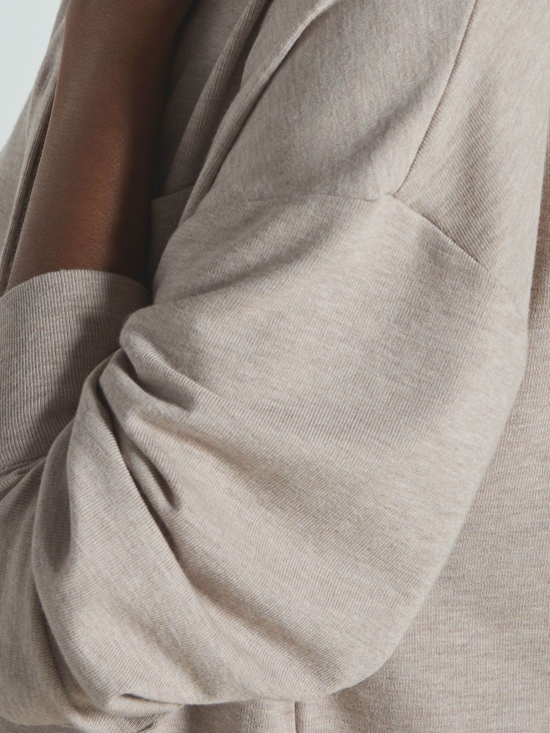 Thermal Jersey Grandad-Collar Shirt in Fawn