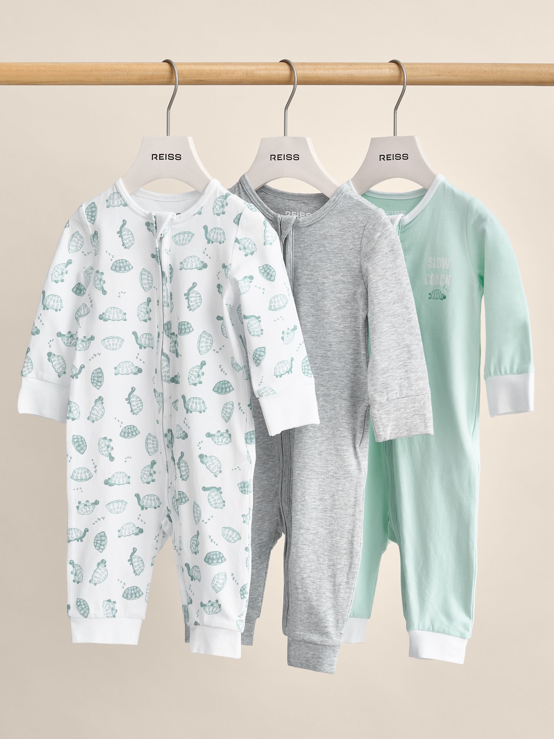 3 Pack Sleepsuit Gift Set in Grey Marl