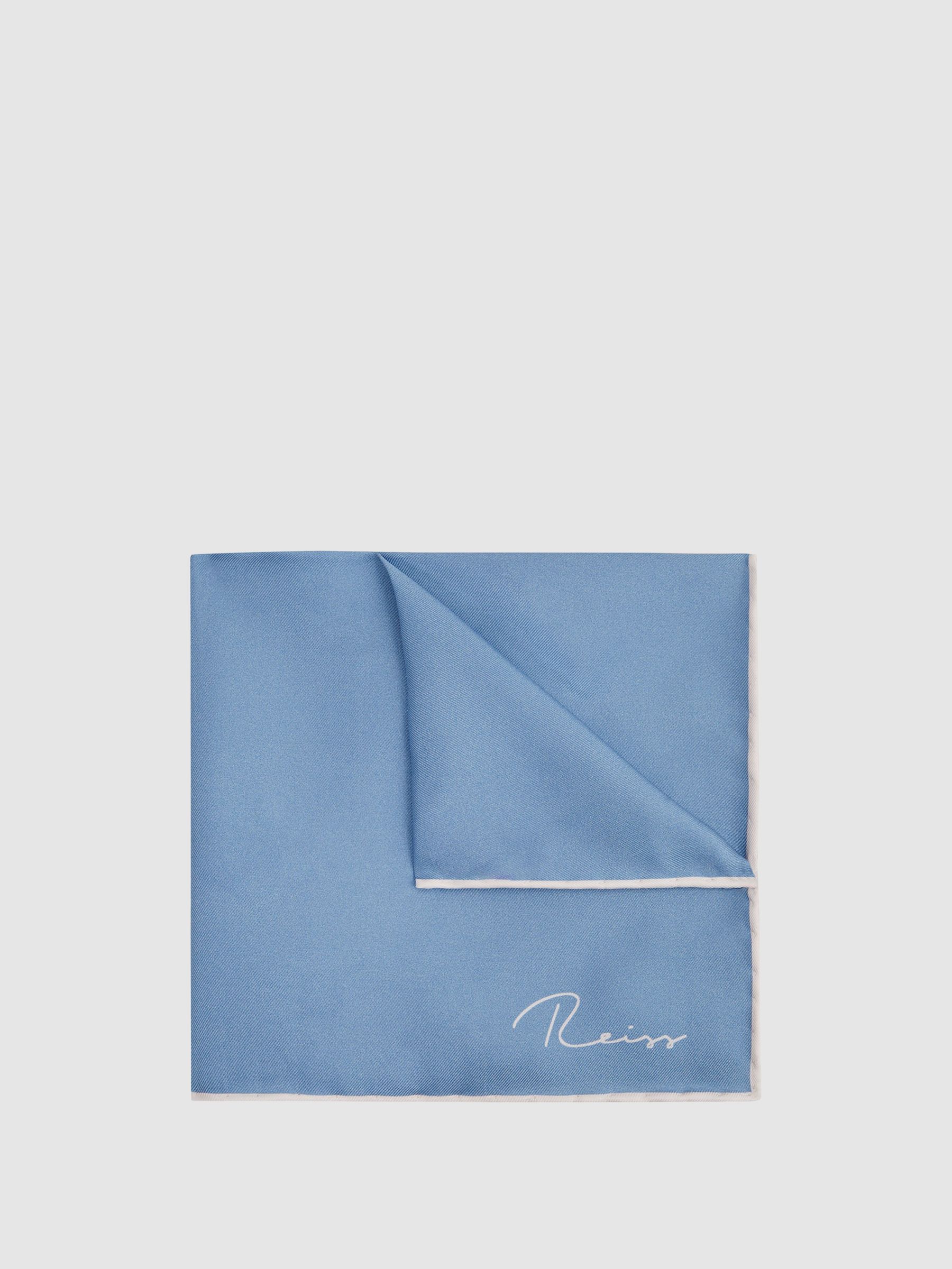 Plain Silk Pocket Square in Airforce Blue