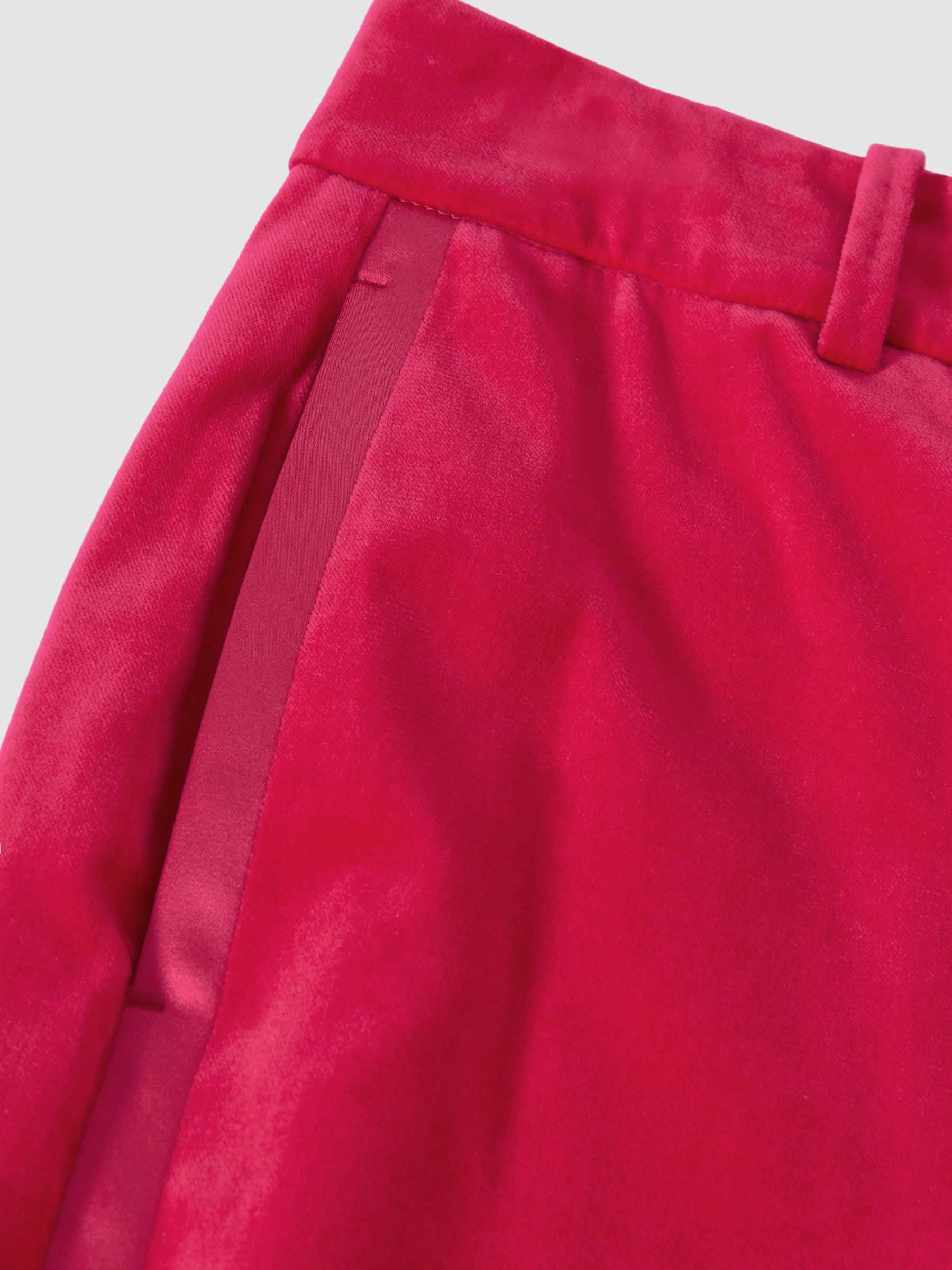 Velvet Tapered Suit Trousers in Pink