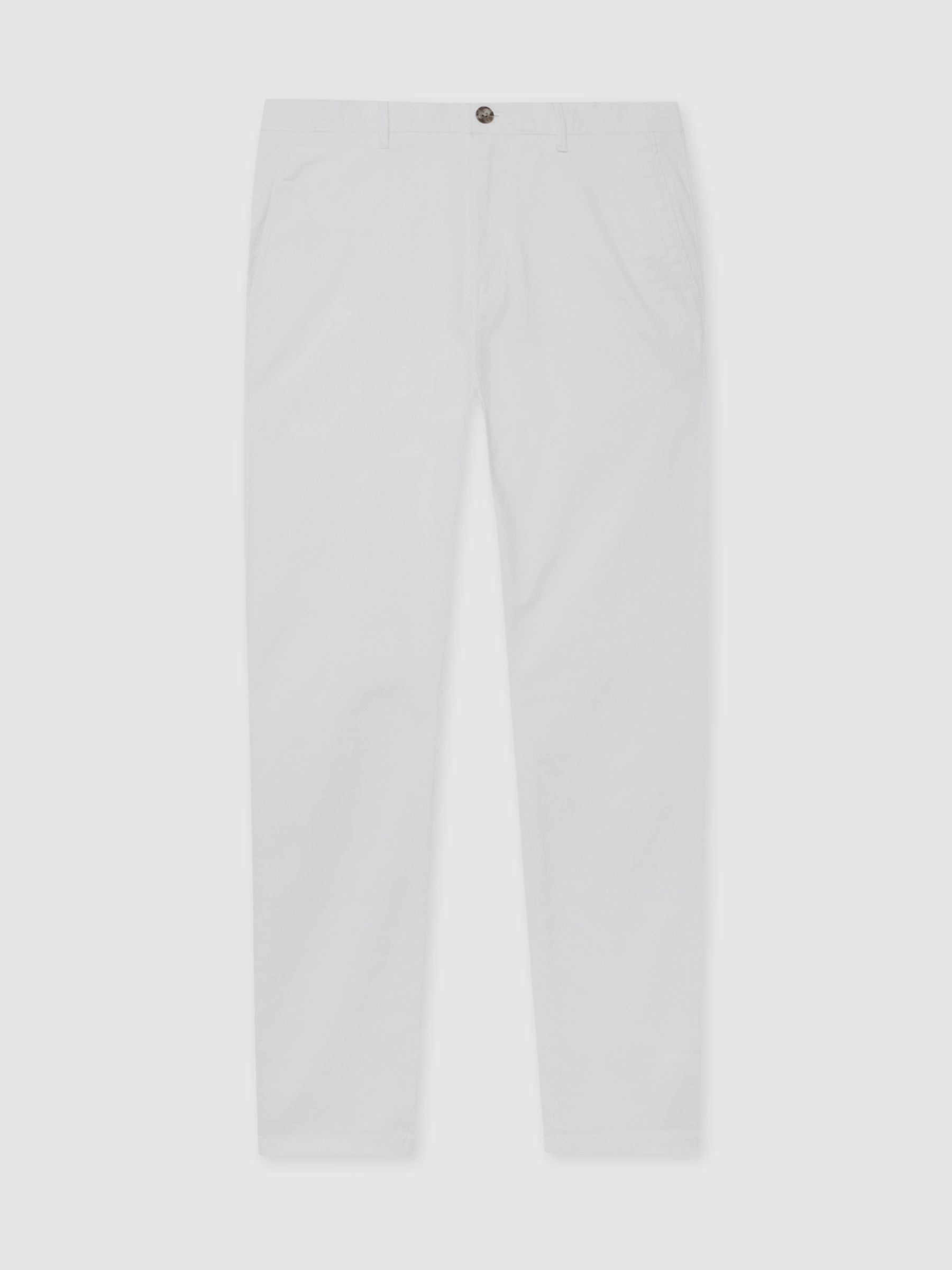 Washed Cotton Slim Fit Chino in White