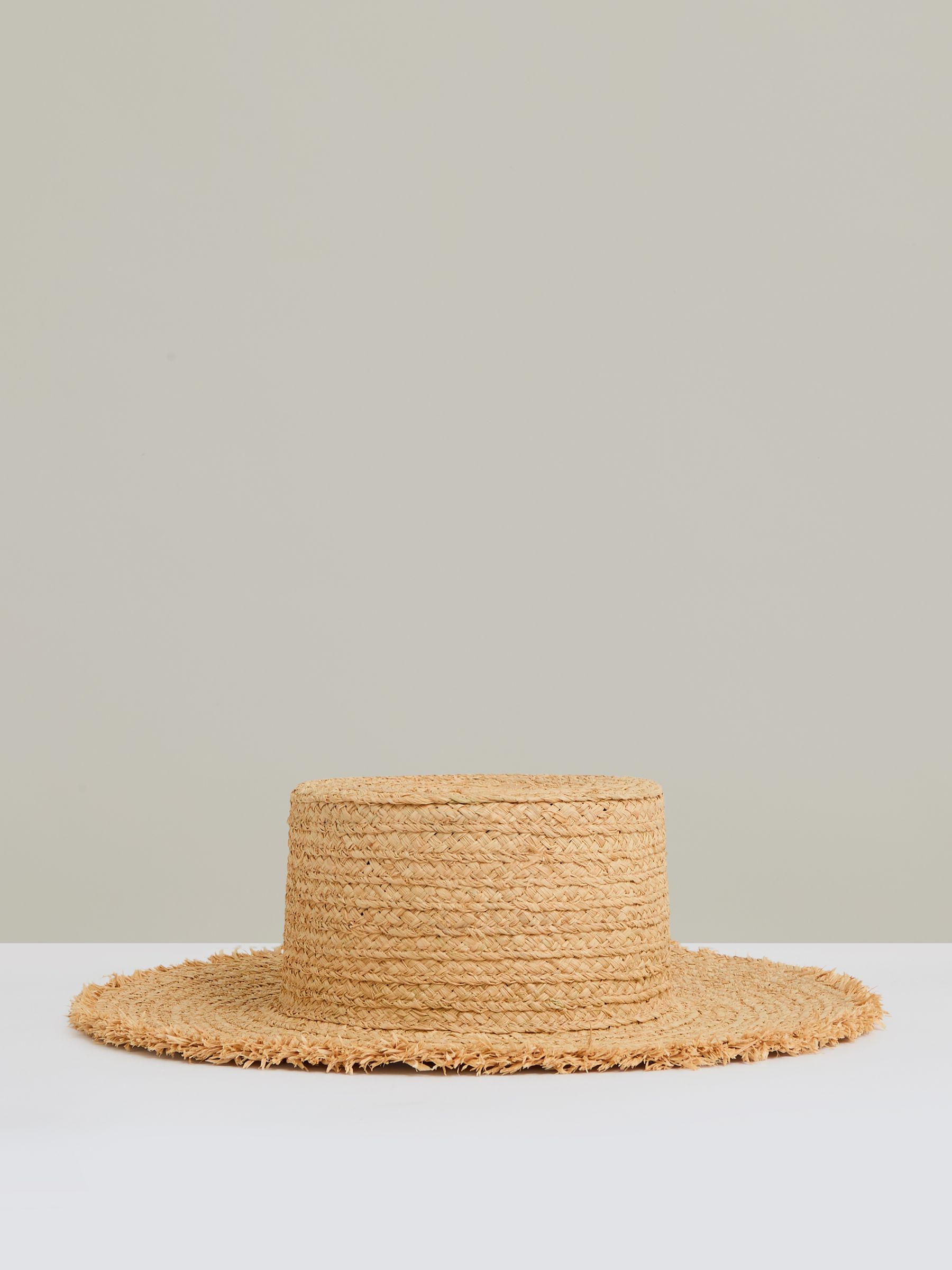 Straw Boater Hat in Natural