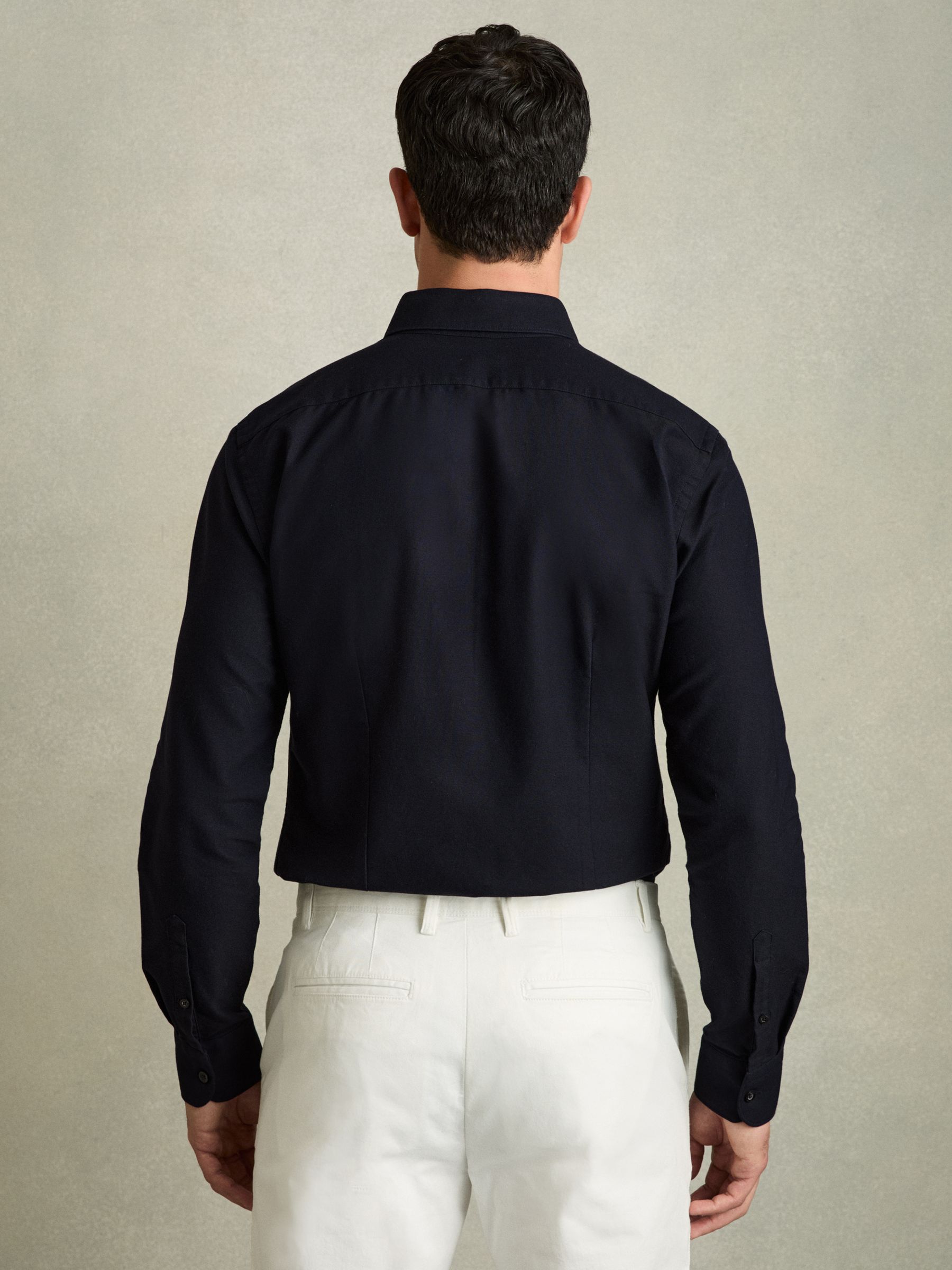 Slim-Fit Button-Down Collar Cotton Oxford Shirt in Navy