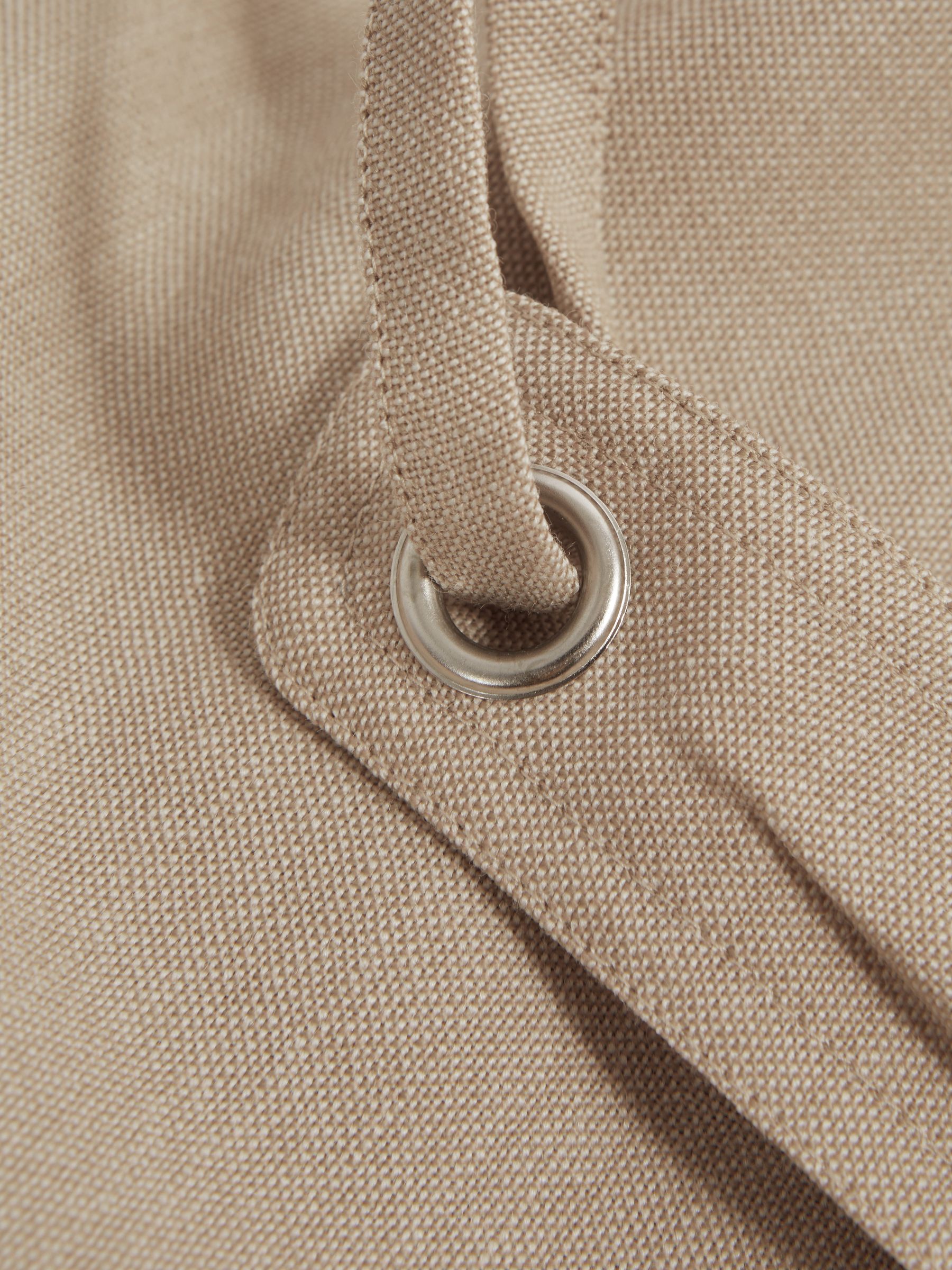 Wool Strappy Tie Back Mini Dress in Neutral