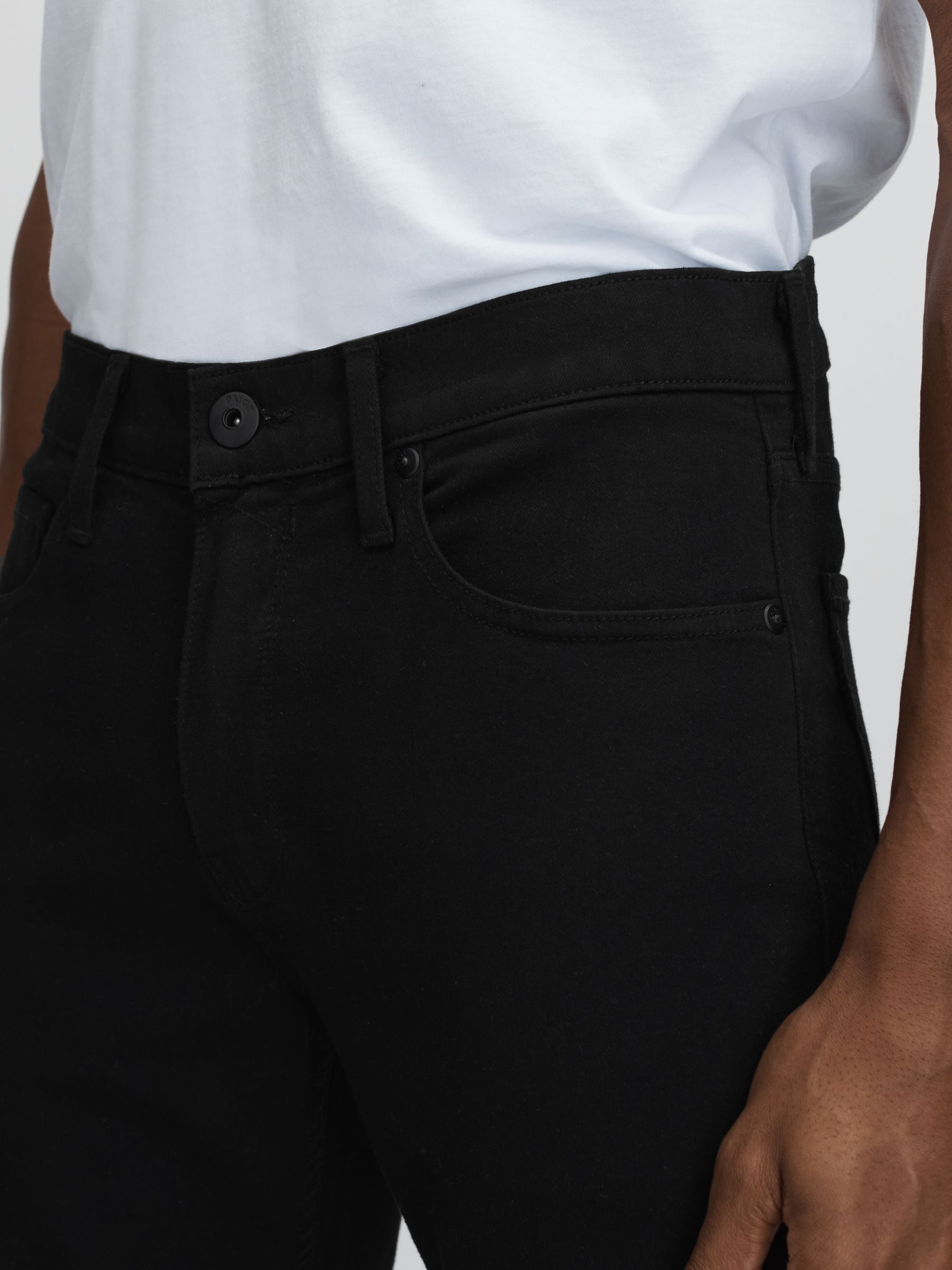 Paige Slim Fit Stretch Jeans in Black Shadow