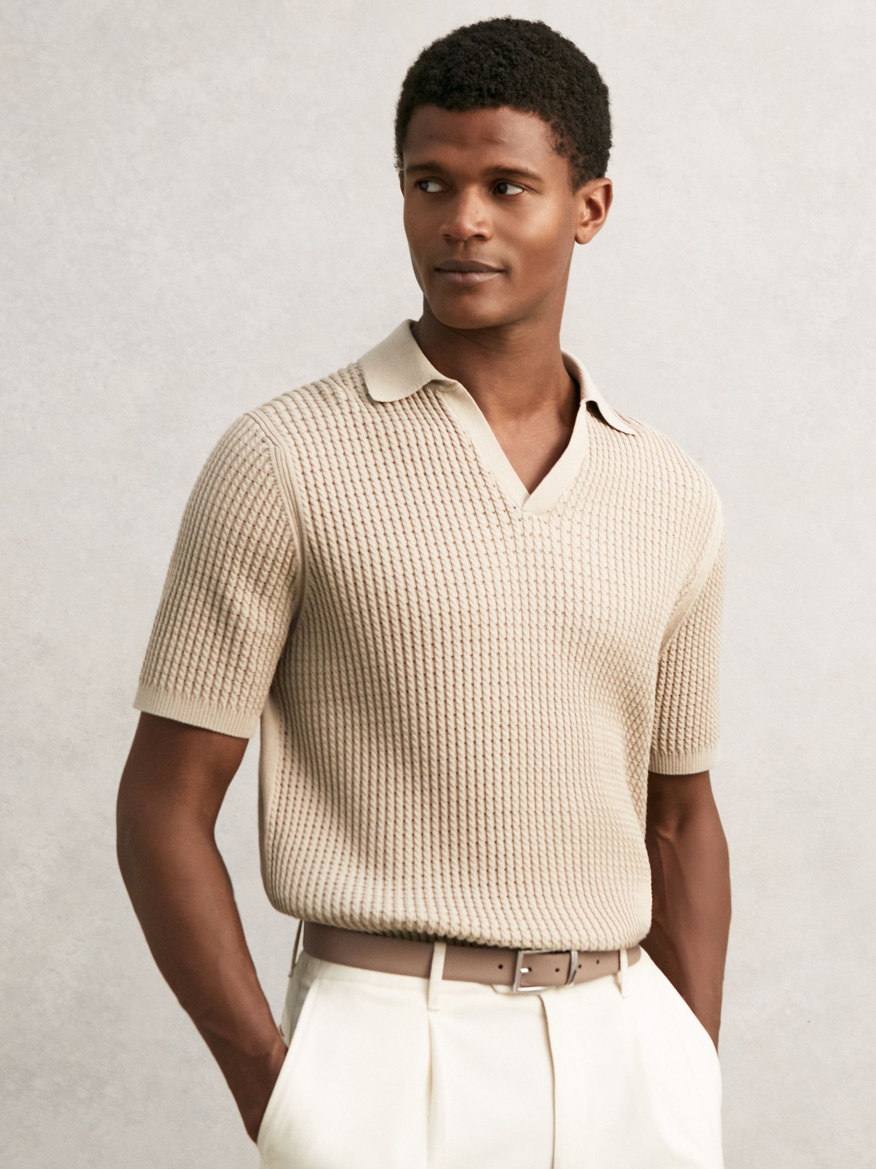 Reversible Leather Belt in Dark Stone/Navy