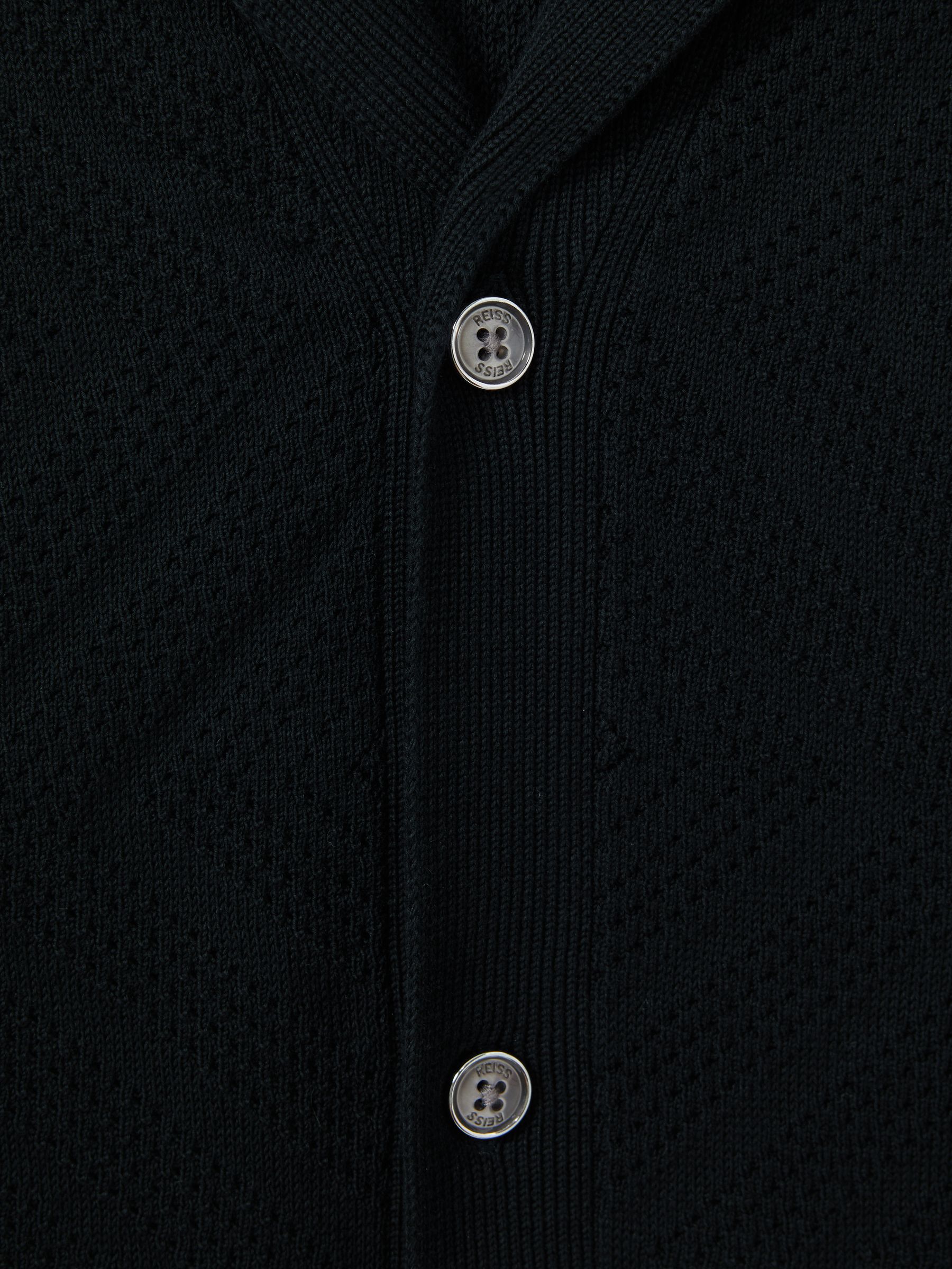 Cotton Cuban Collar Shirt in Navy