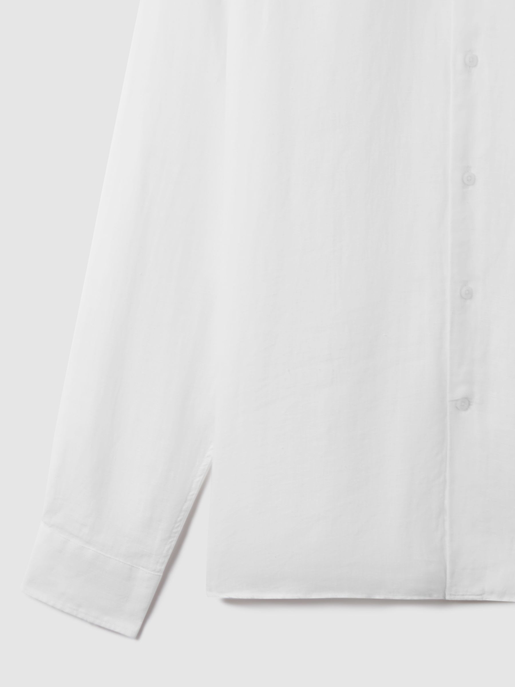 Linen Button-Through Shirt in White