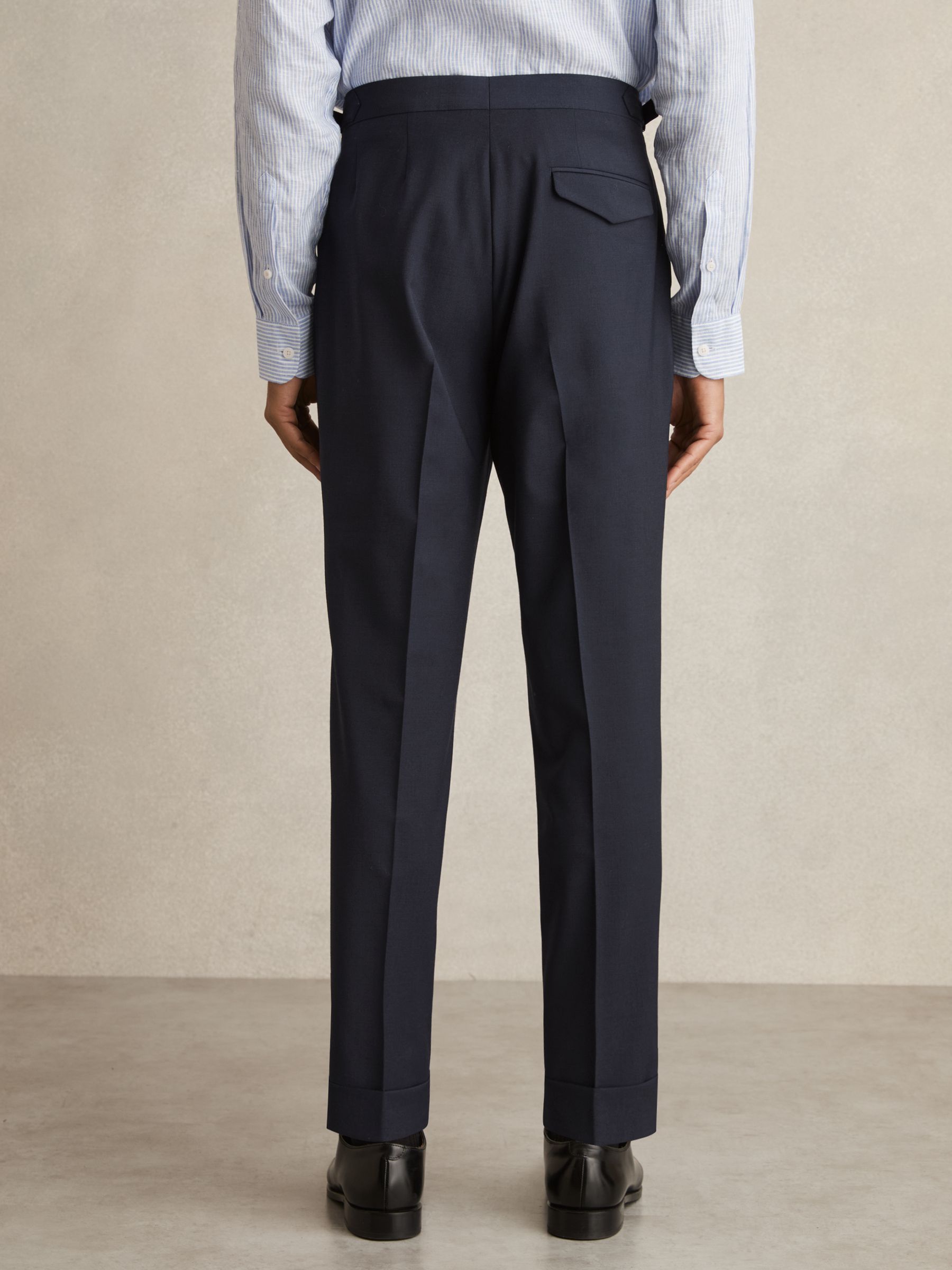 Slim Fit Wool Blend Suit Trousers in Bright Blue
