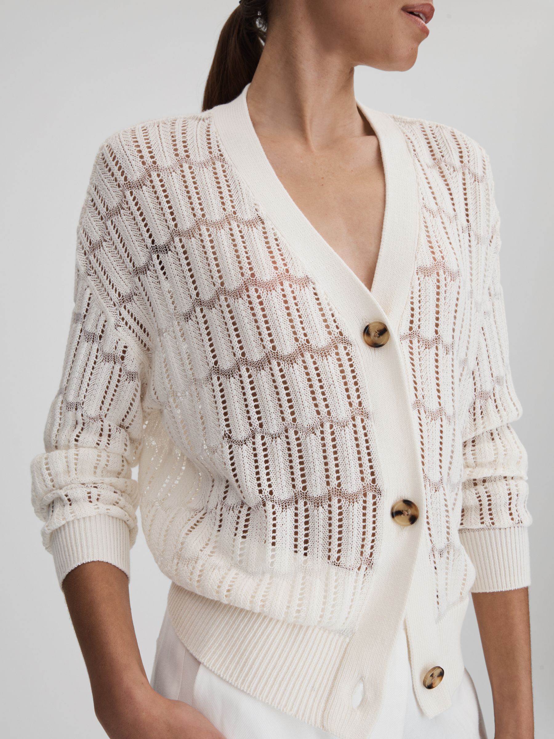 Crochet Cardigan in Ivory
