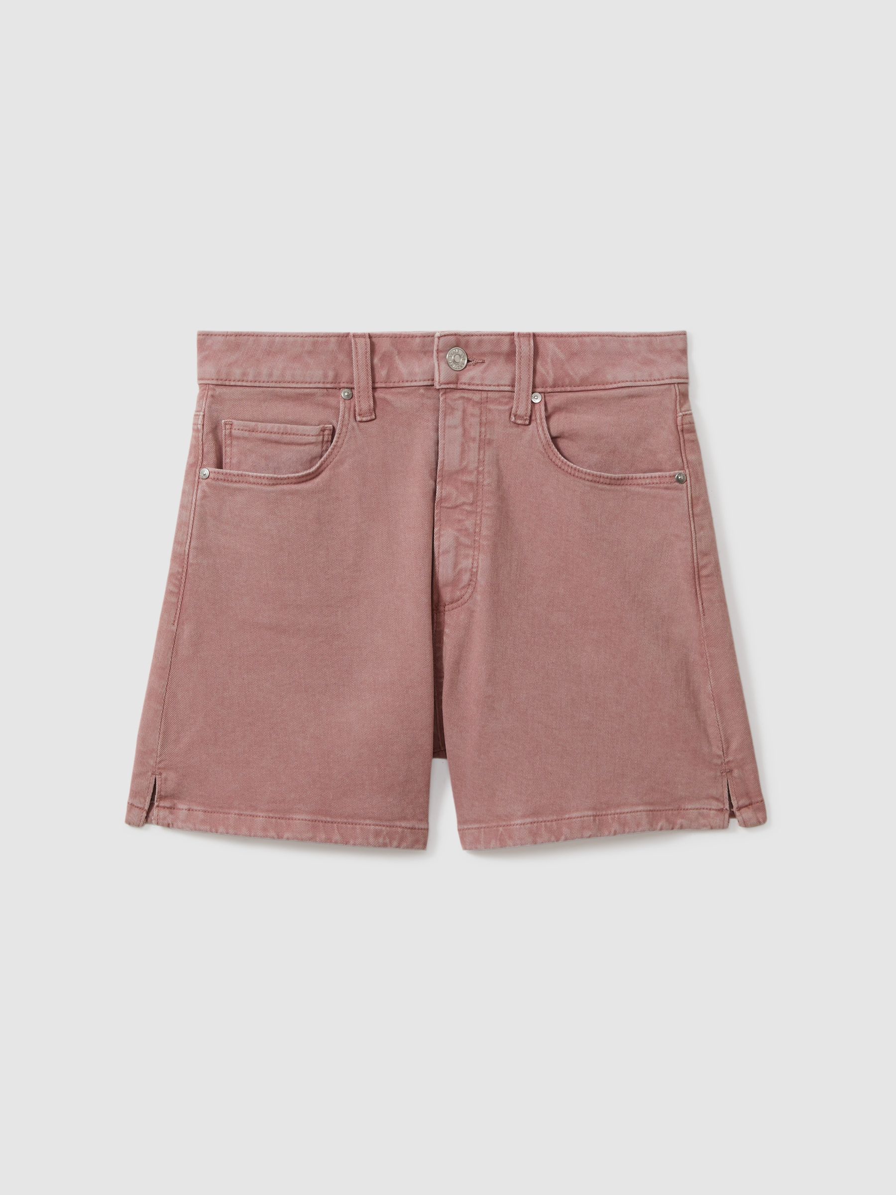 Paige High Rise Denim Shorts in Blush