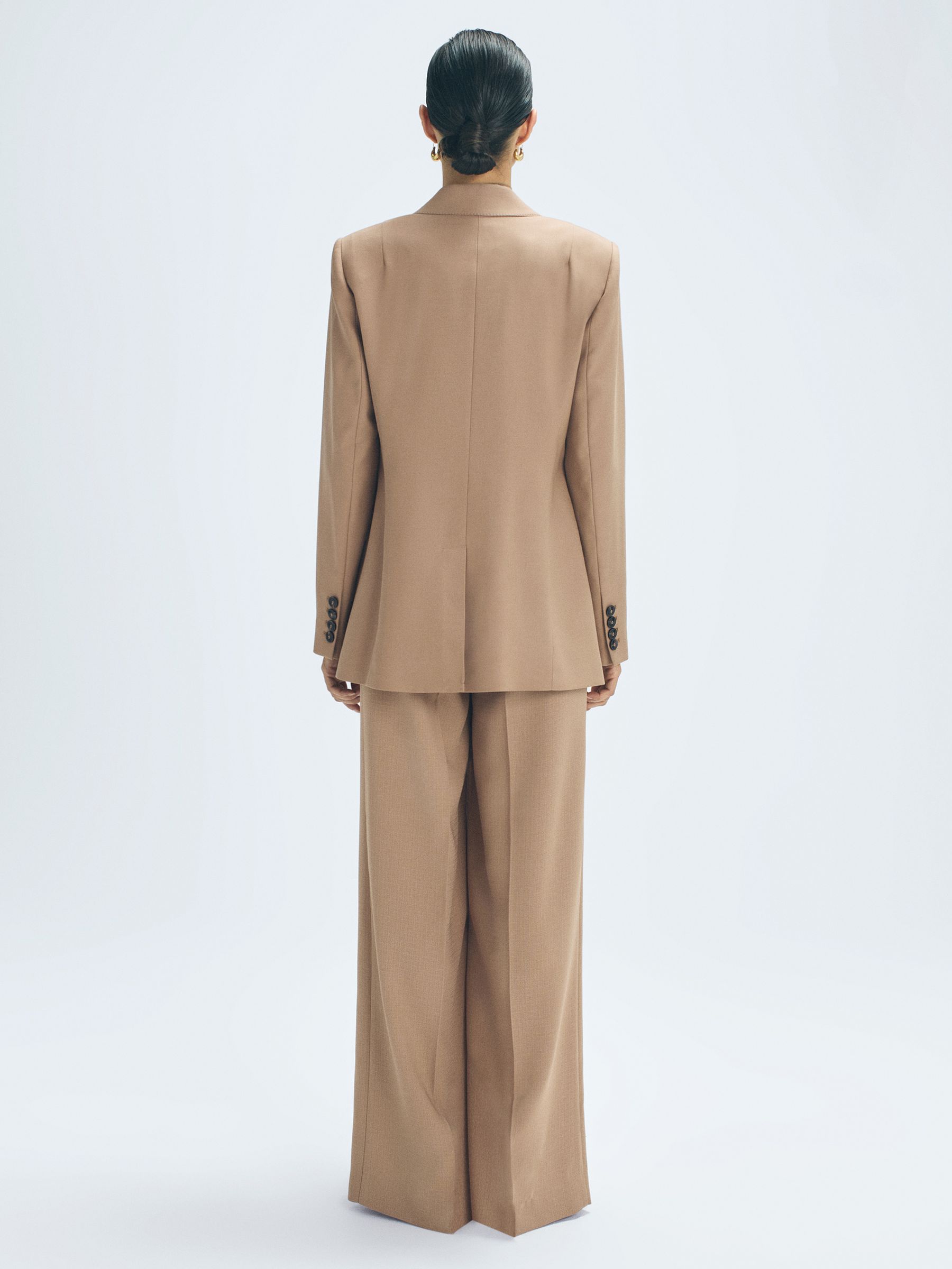 Atelier Wool Double Breasted Blazer in Camel