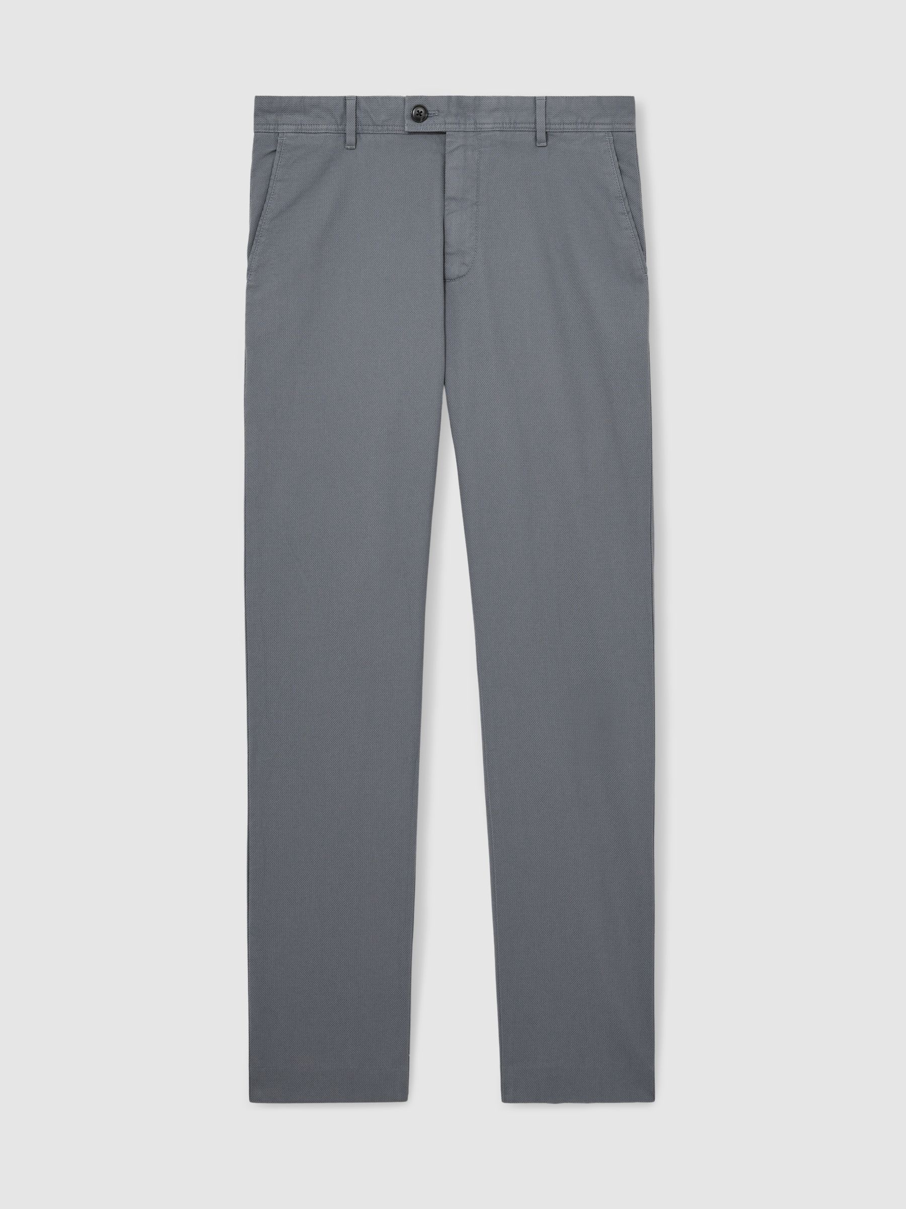 Cotton-Piqué Slim-Fit Chinos in Airforce Blue