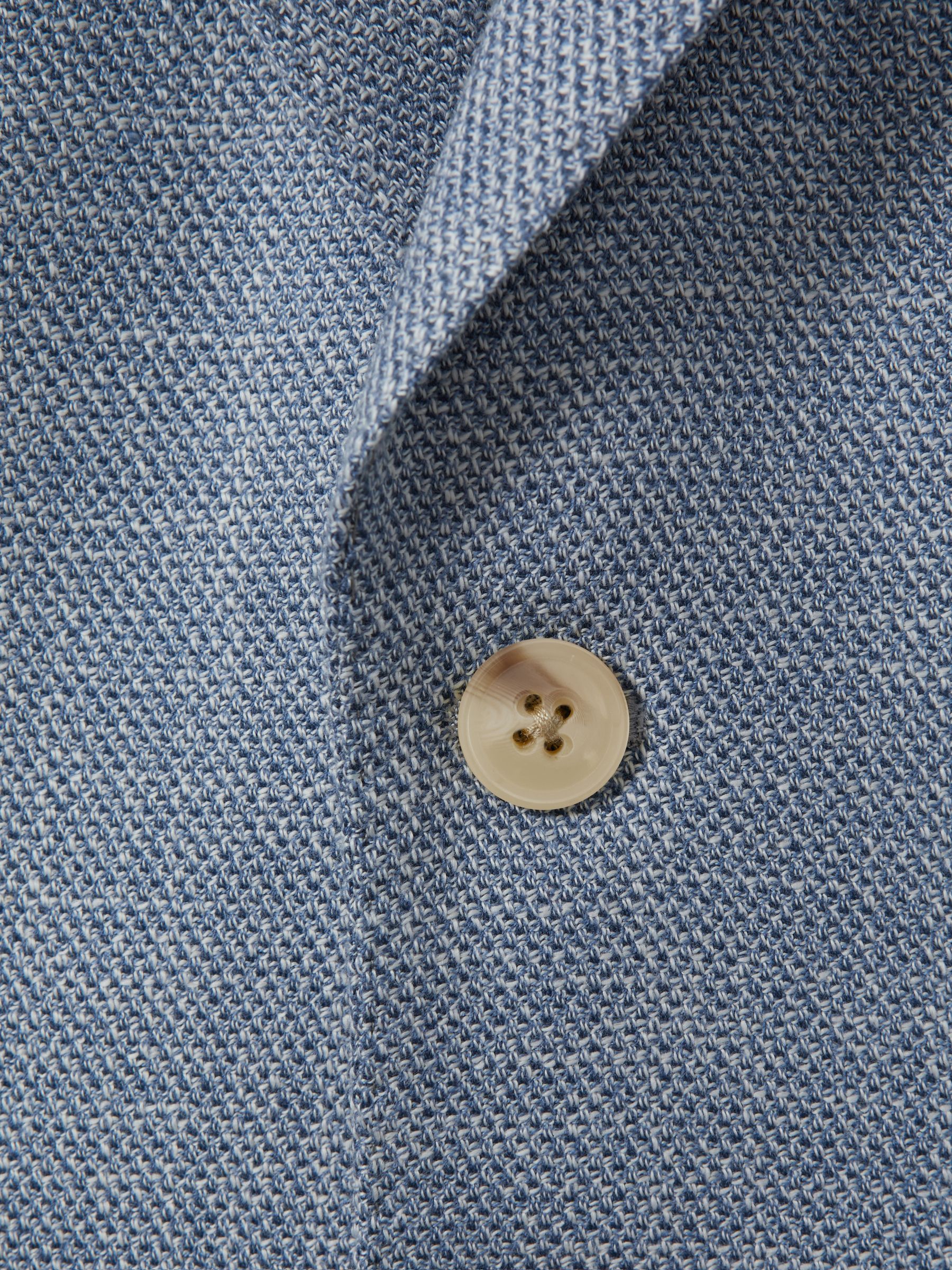 3-9 yrs Slub Check Single Breasted Blazer in Soft Blue