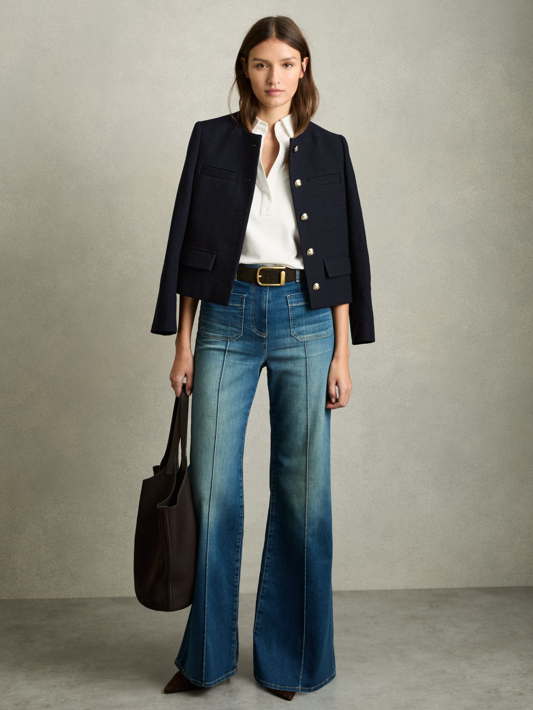 Open-Collar Polo Shirt in Cream