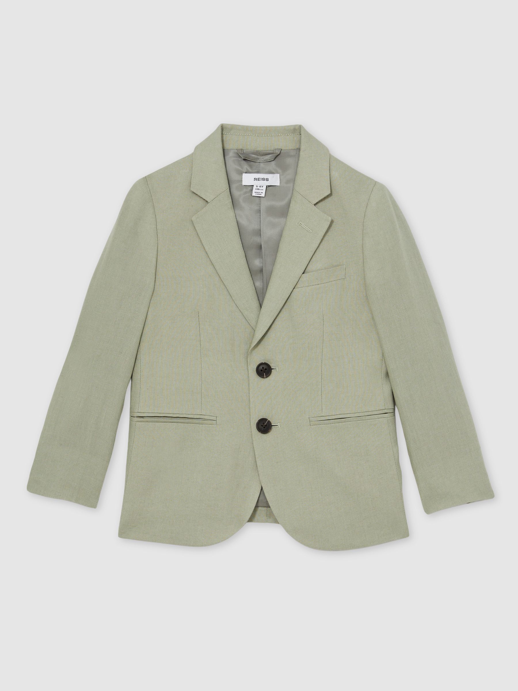3-9 yrs Linen Single Breasted Blazer in Apple
