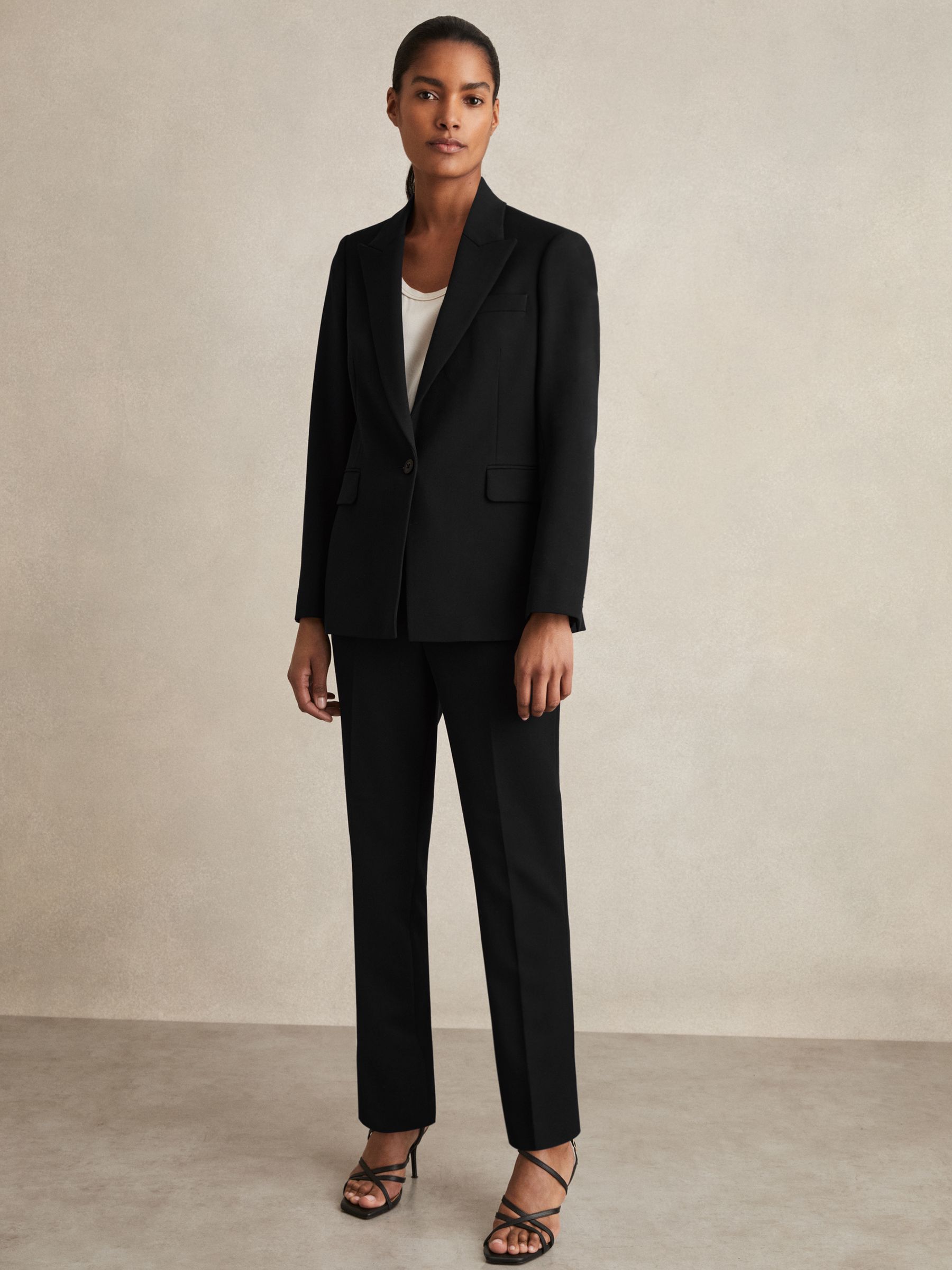 Slim Fit Suit Trousers in Black