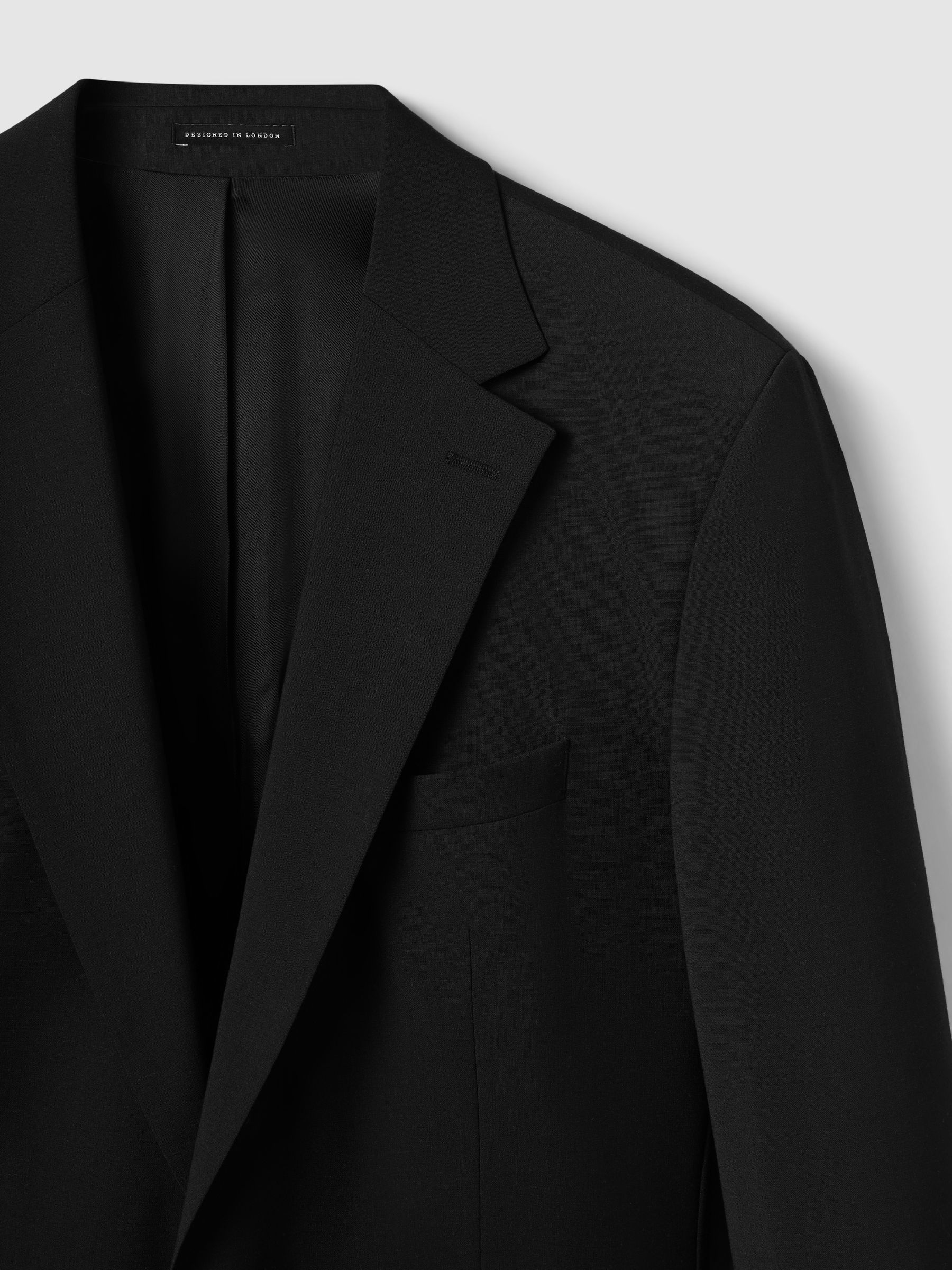 Slim-Fit Wool-Blend Single-Breasted Suit Blazer in Black
