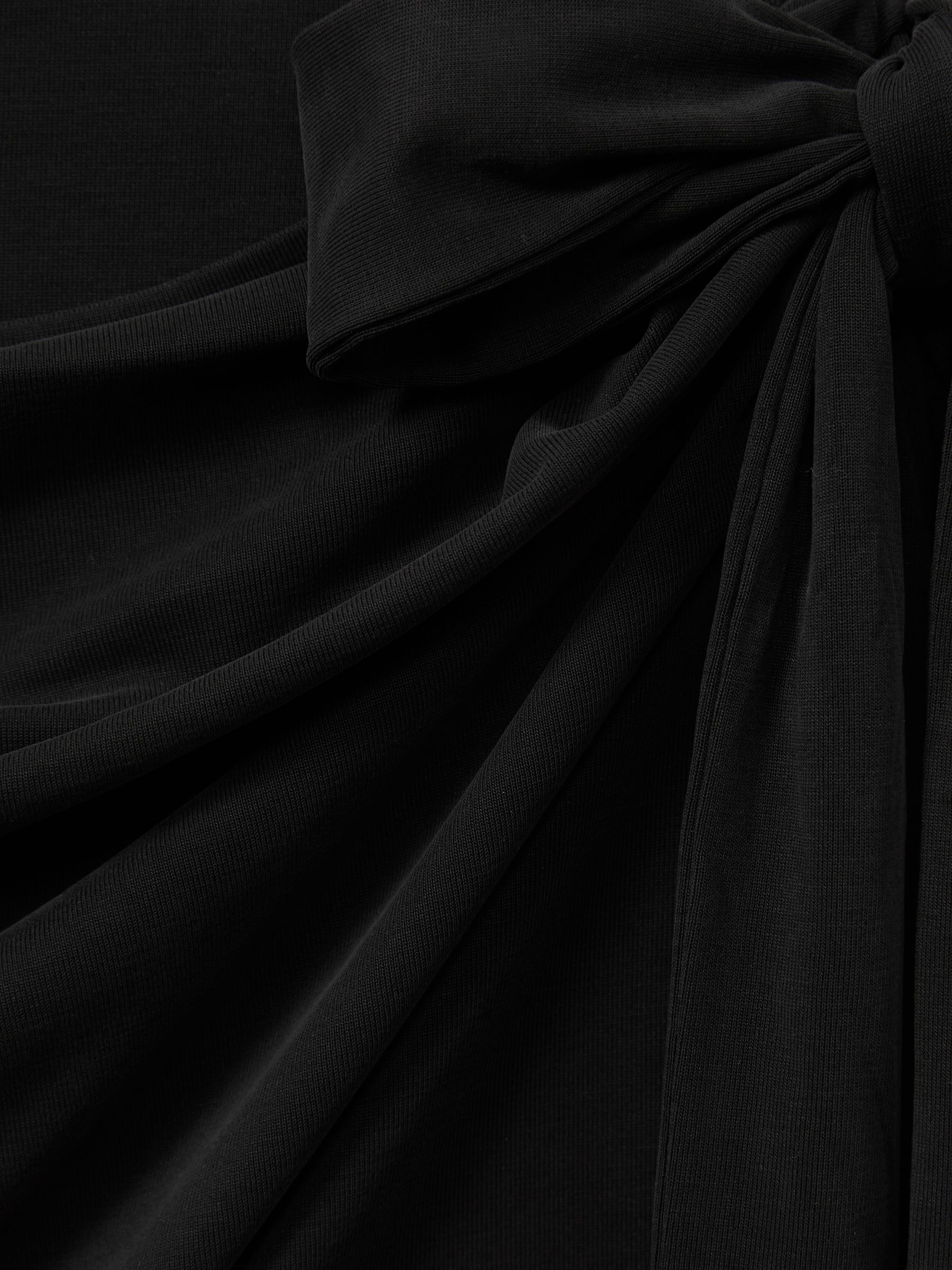 Good American Jersey Wrap Front Mini Dress in Black
