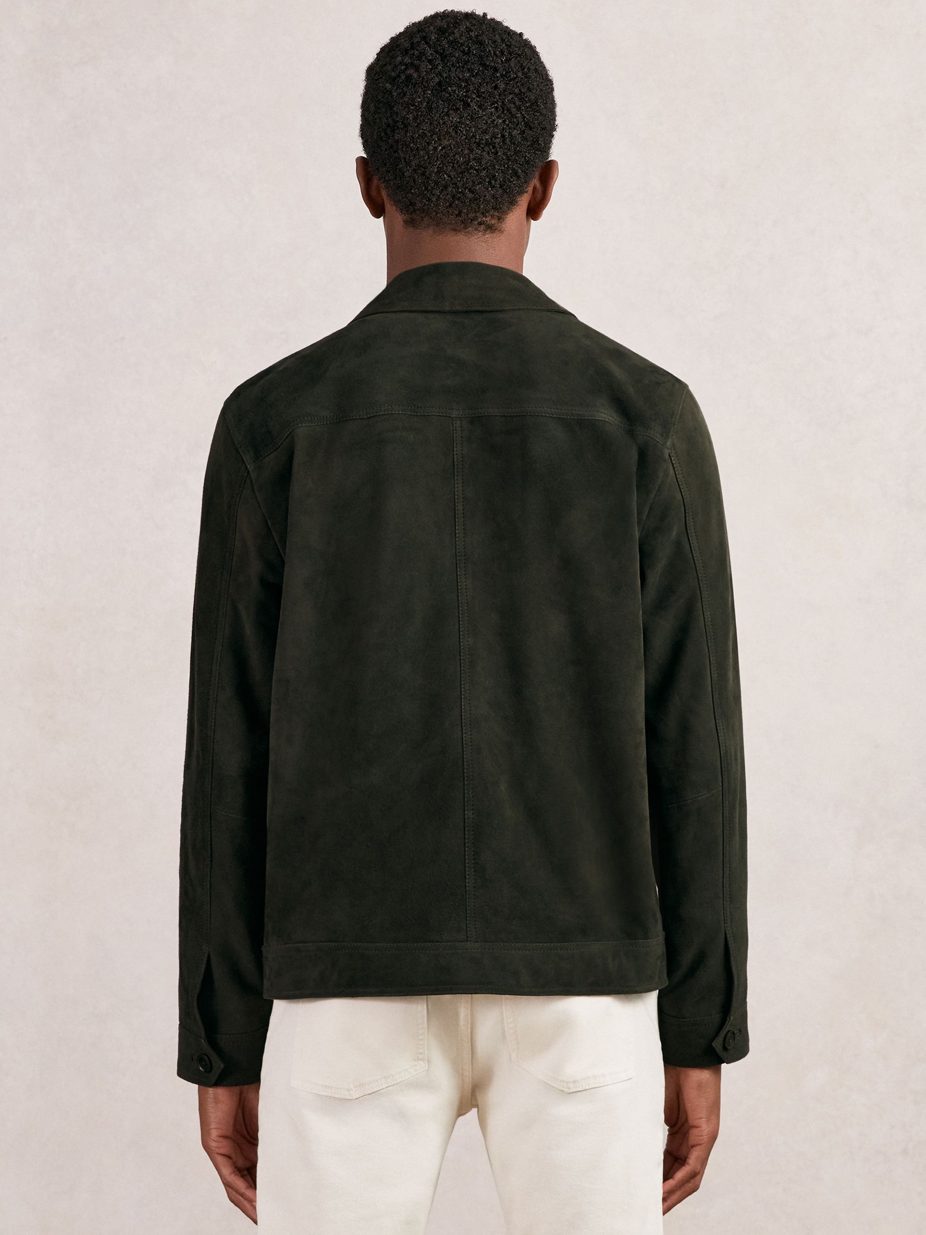 Suede Worker Jacket in Dark Green