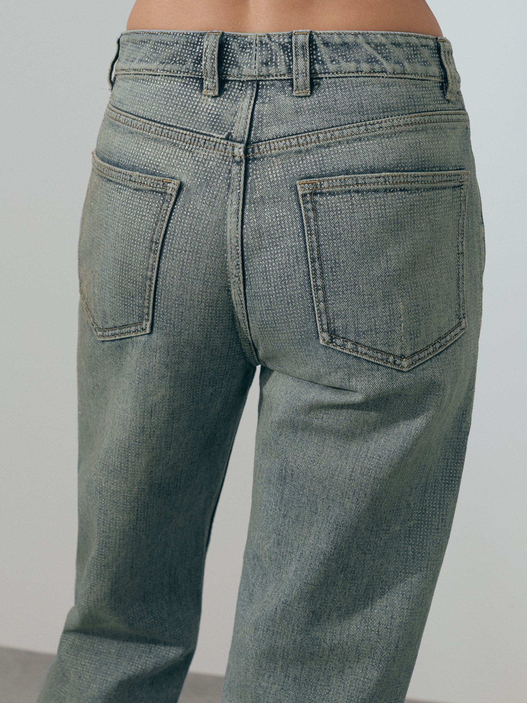 Atelier Embellished Wide Leg Jeans in Blue