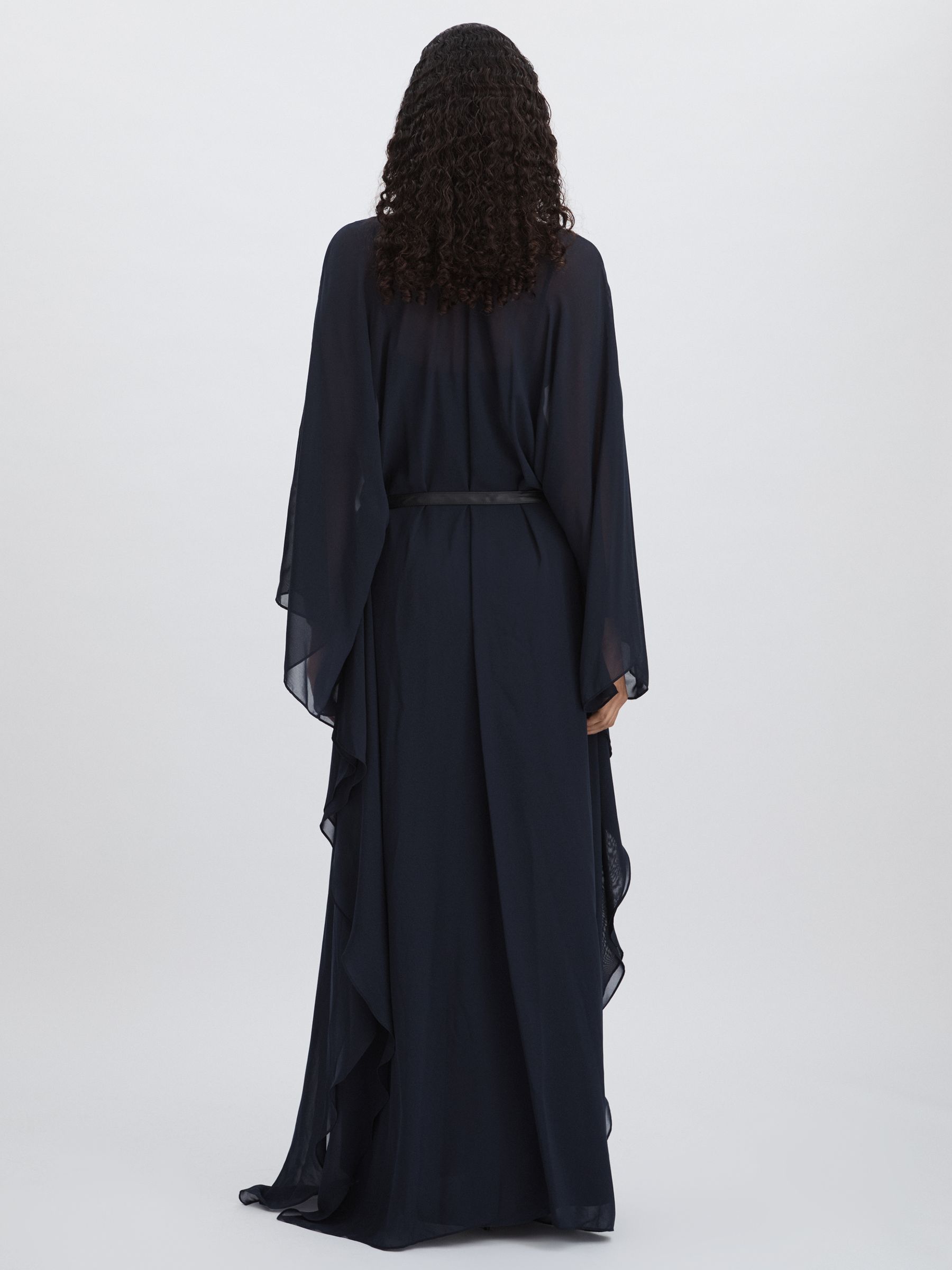 Halston Bell Sleeve Maxi Dress in Dark Navy