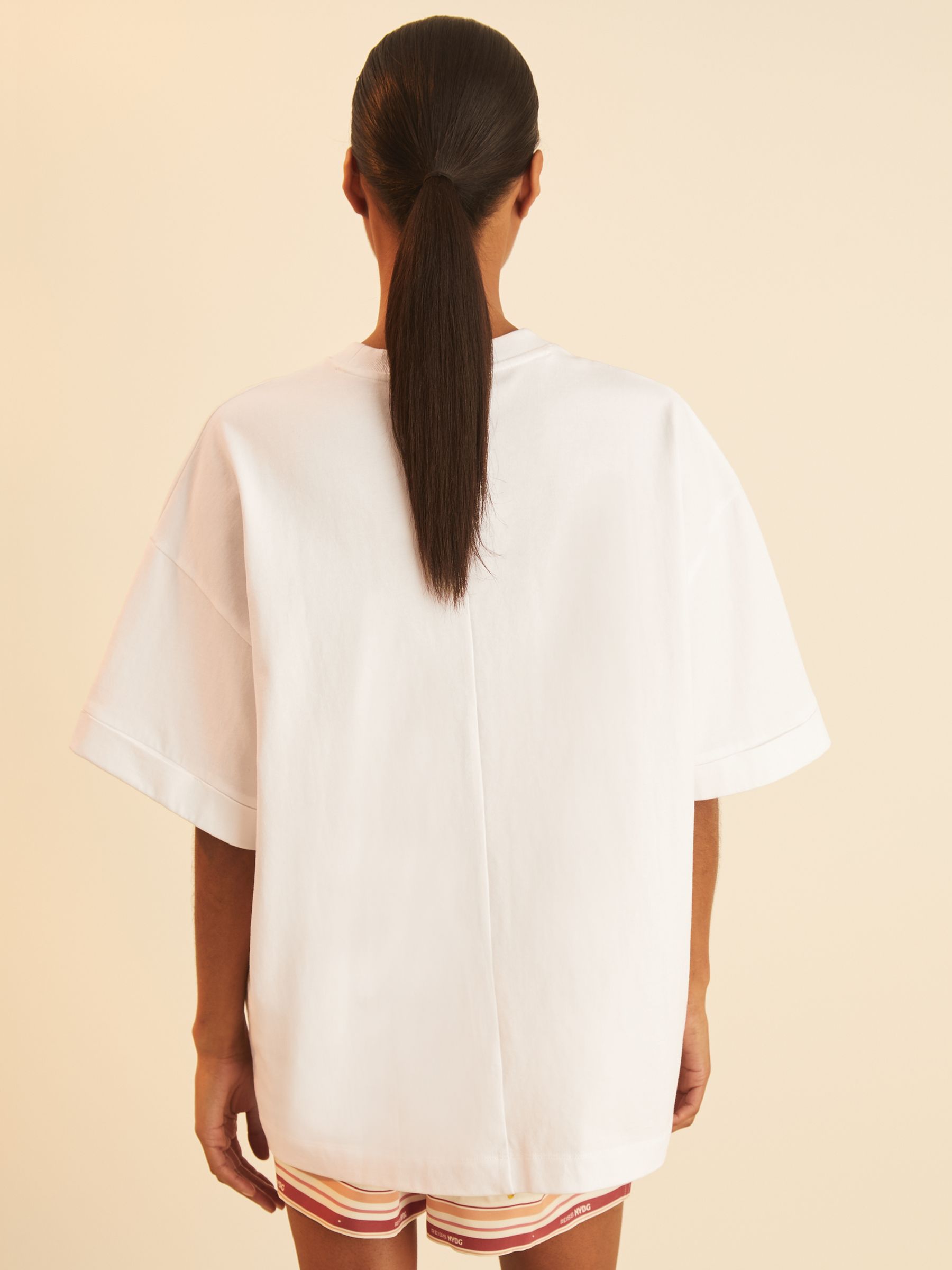 Reiss | NYBG Floral Oversize T-Shirt in Ivory