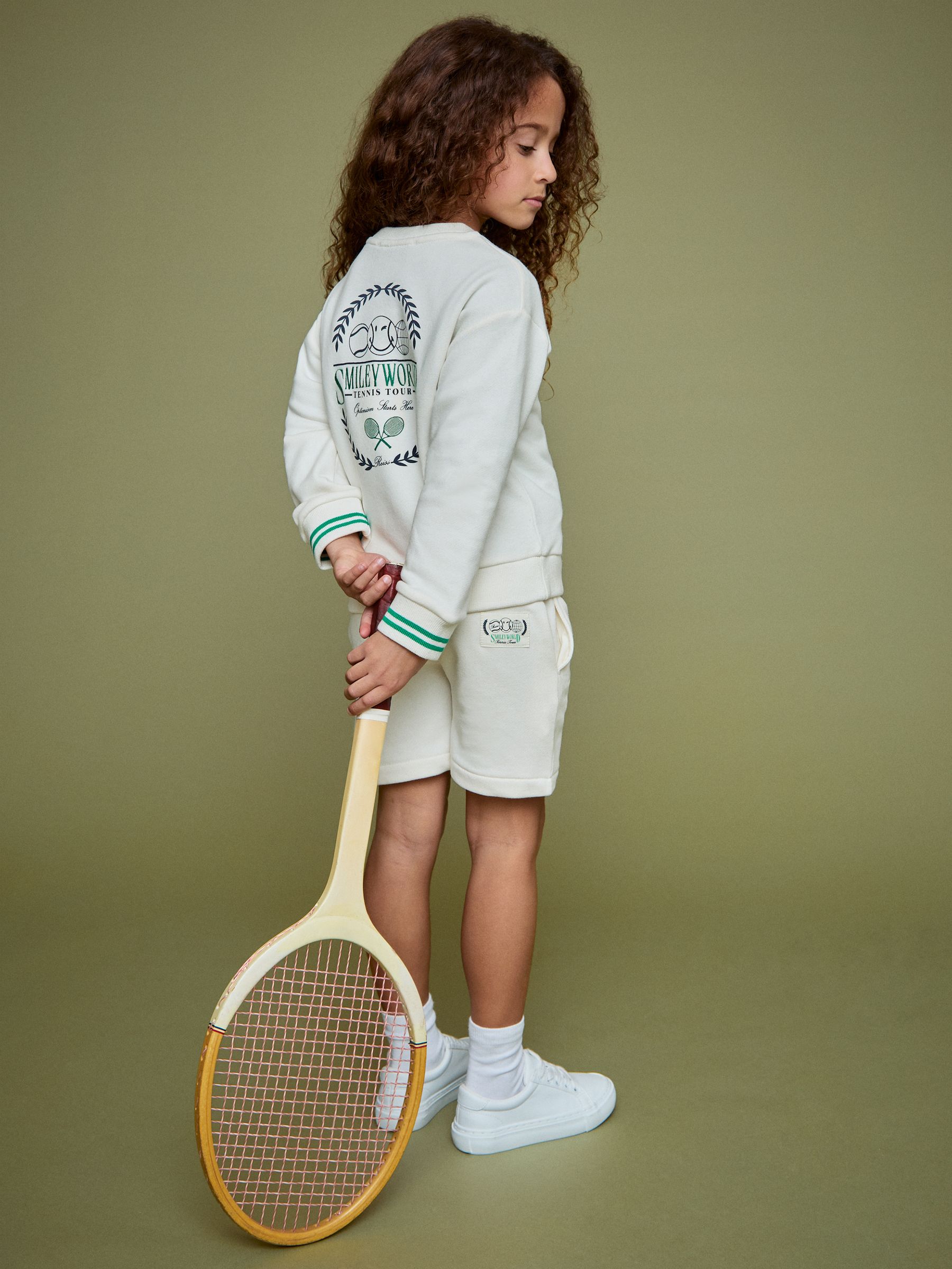 9-13 yrs SmileyWorld | Reiss Logo Sweatshirt Unisex Fit in White