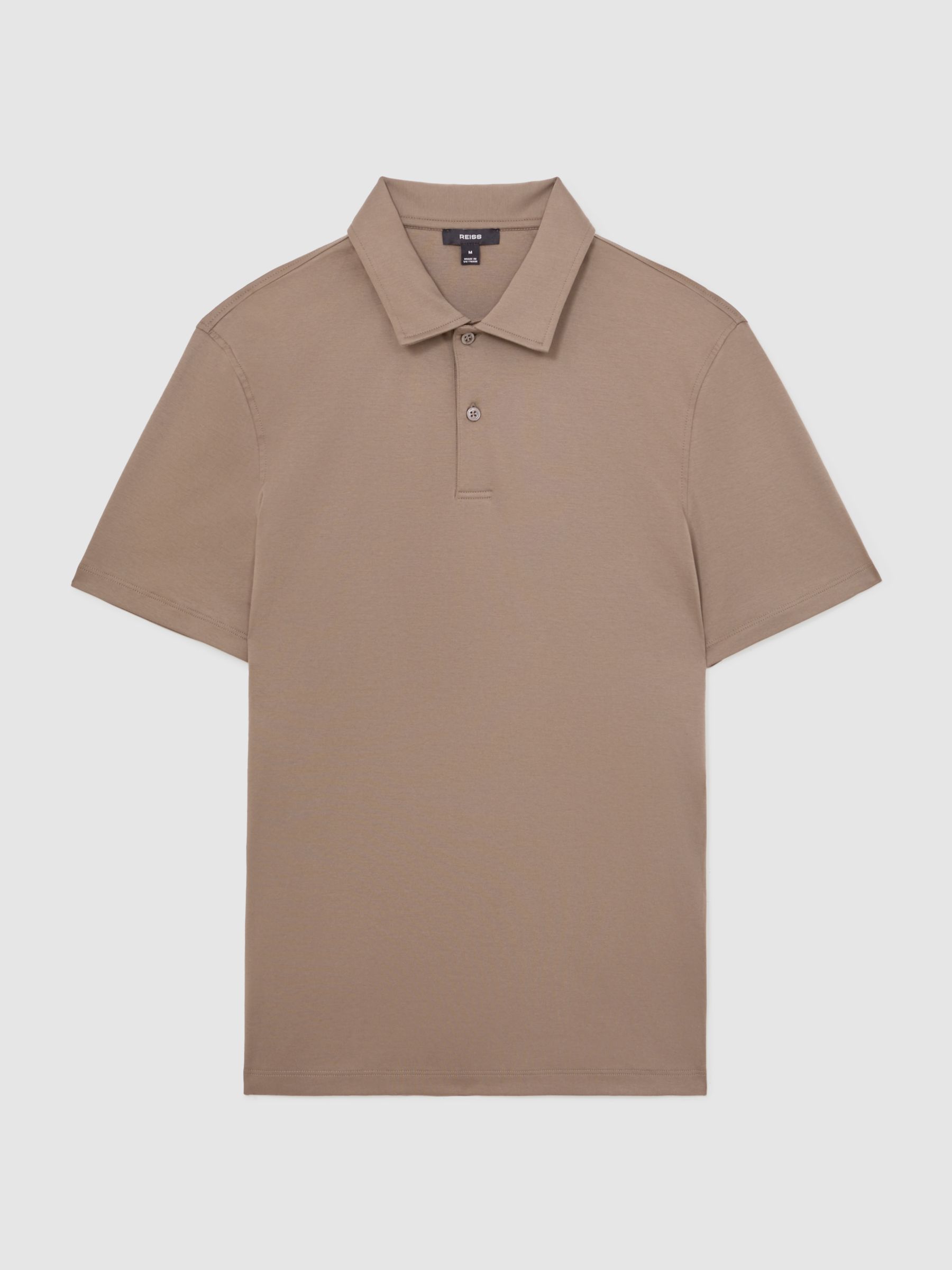 Air-Water Cotton Polo Shirt in Taupe Brown