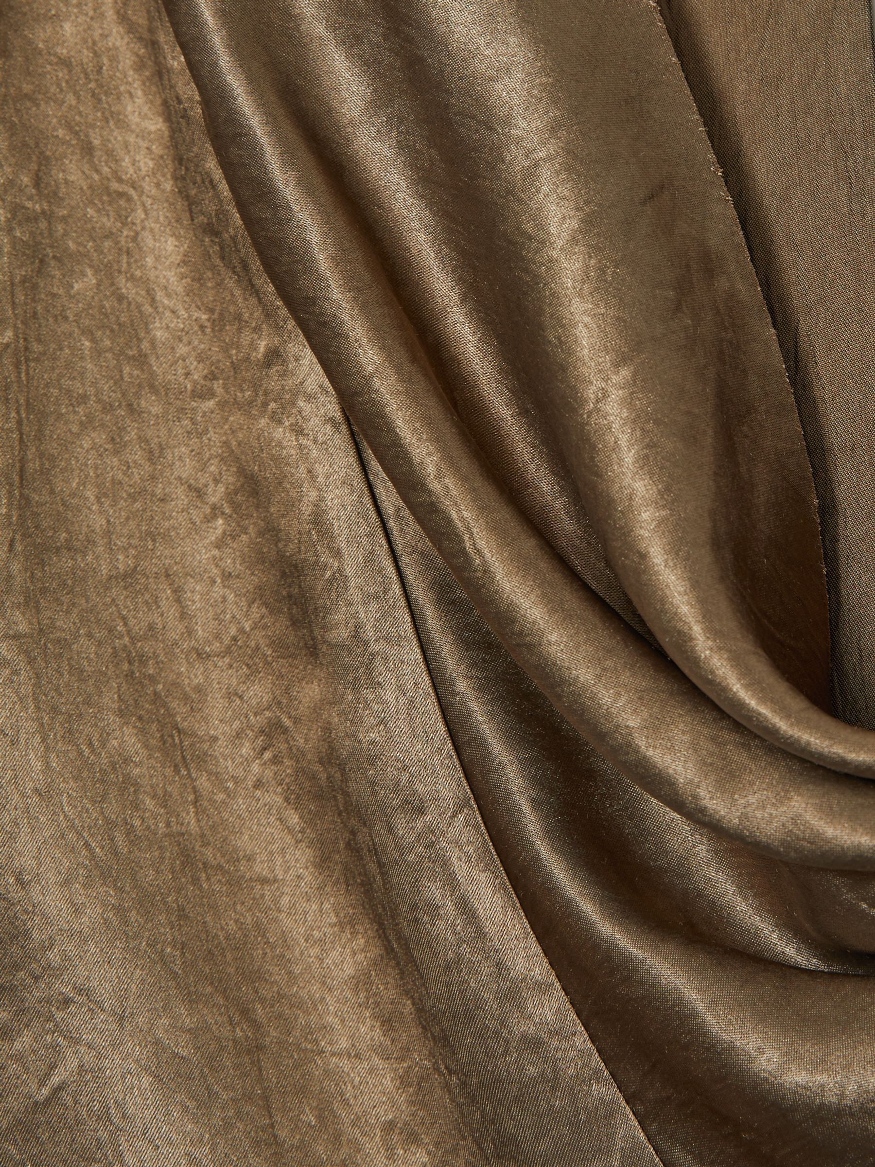 Satin Cowl-Neck Top in Khaki