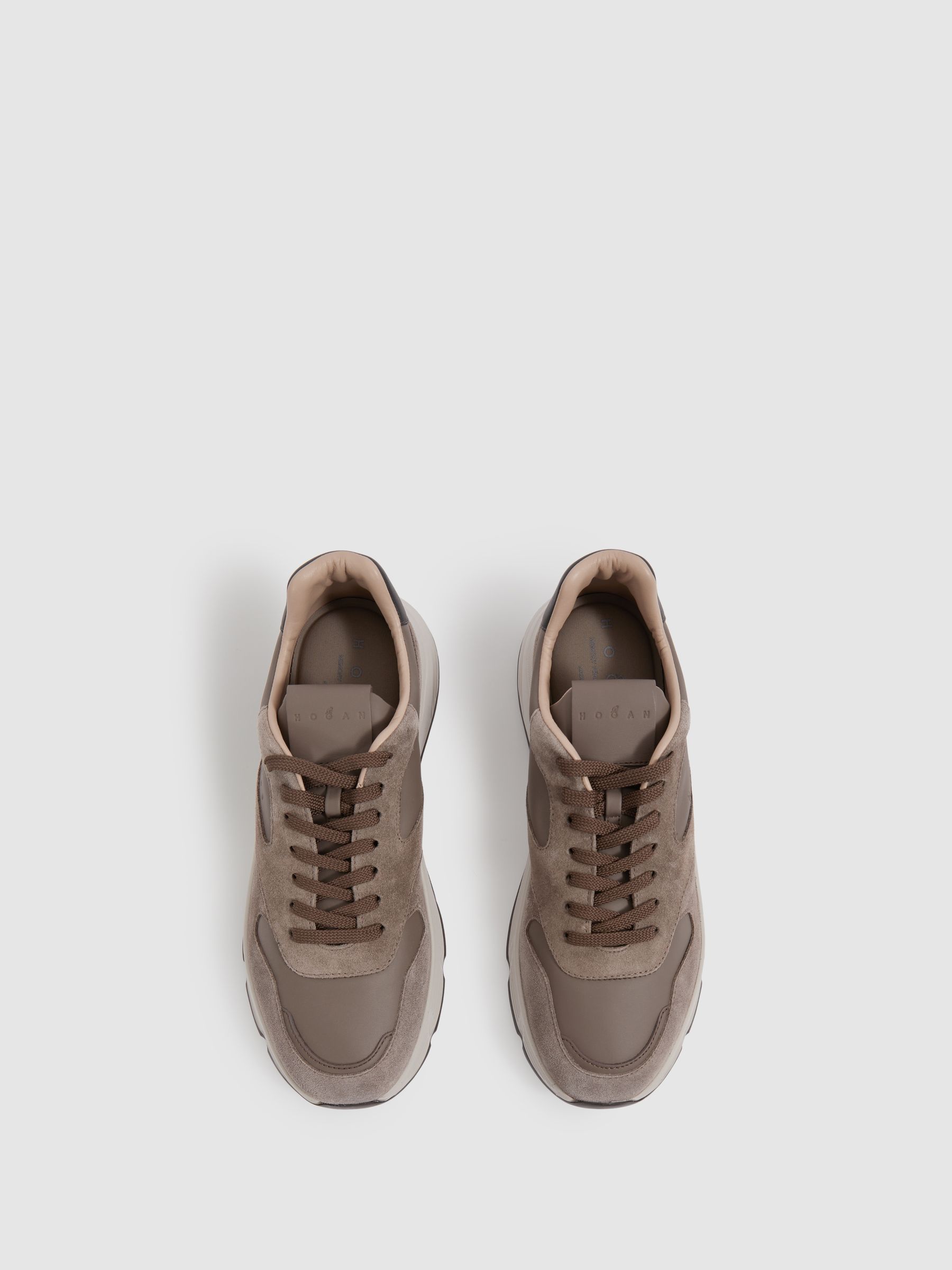 Hogan Suede Technical Trainers in Brown Multi