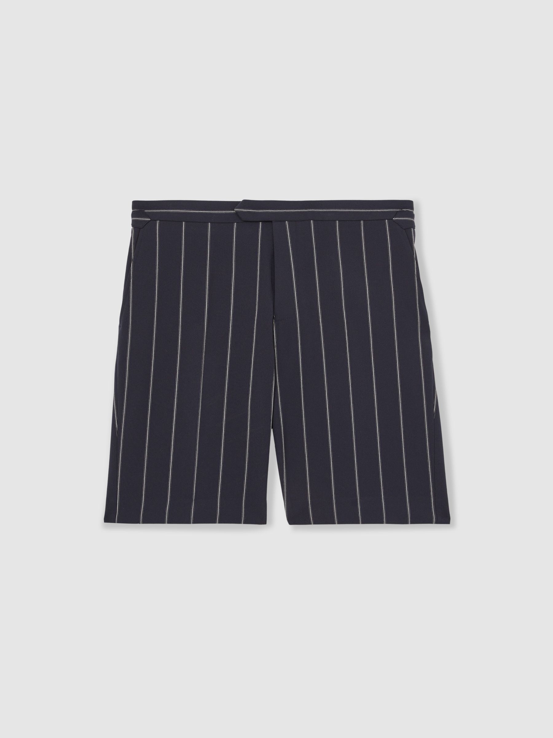 Striped Side-Adjuster Shorts in Navy