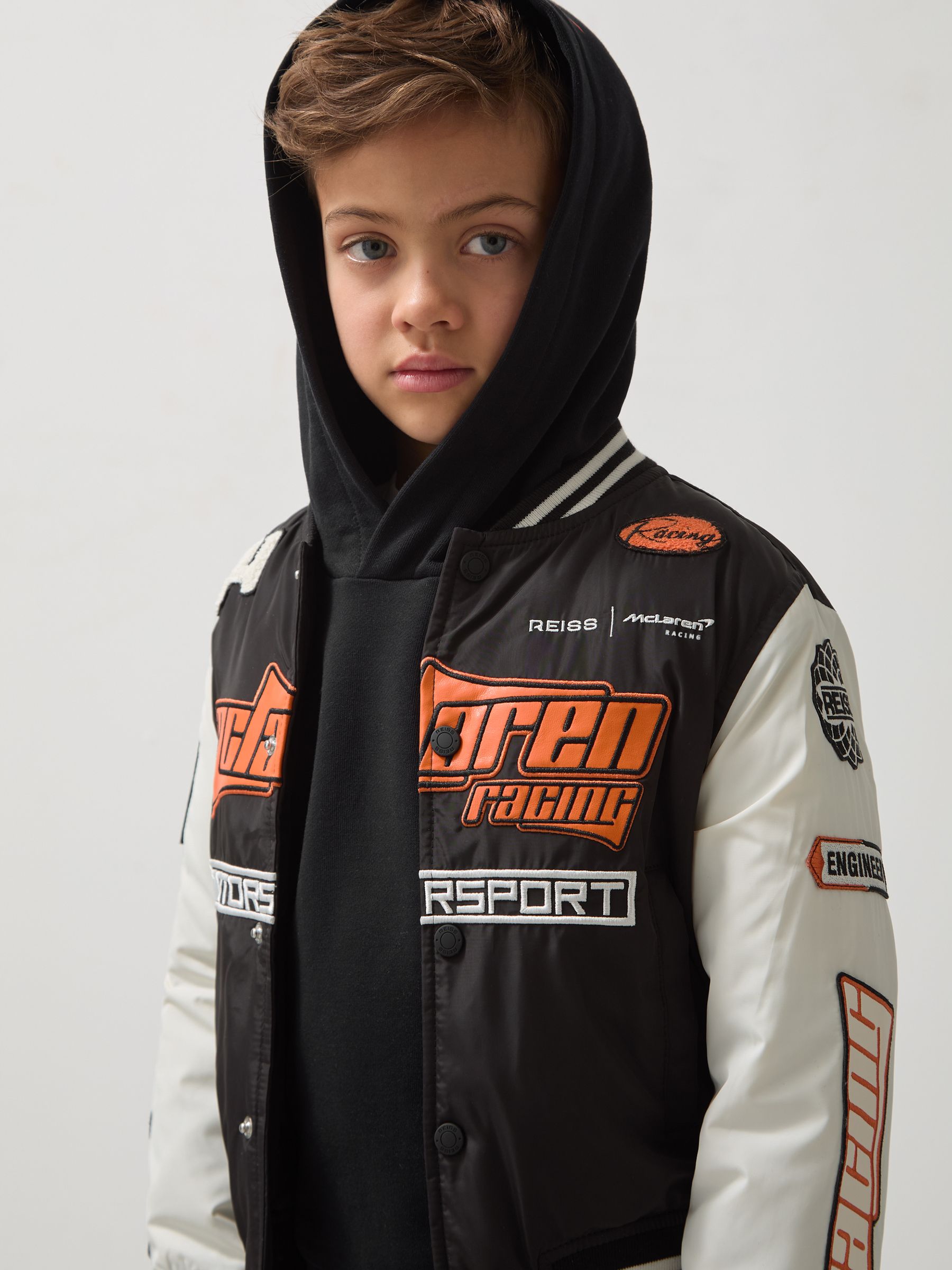 9-13 yrs McLaren F1 Team Bomber Jacket Unisex Fit in Black/Off White