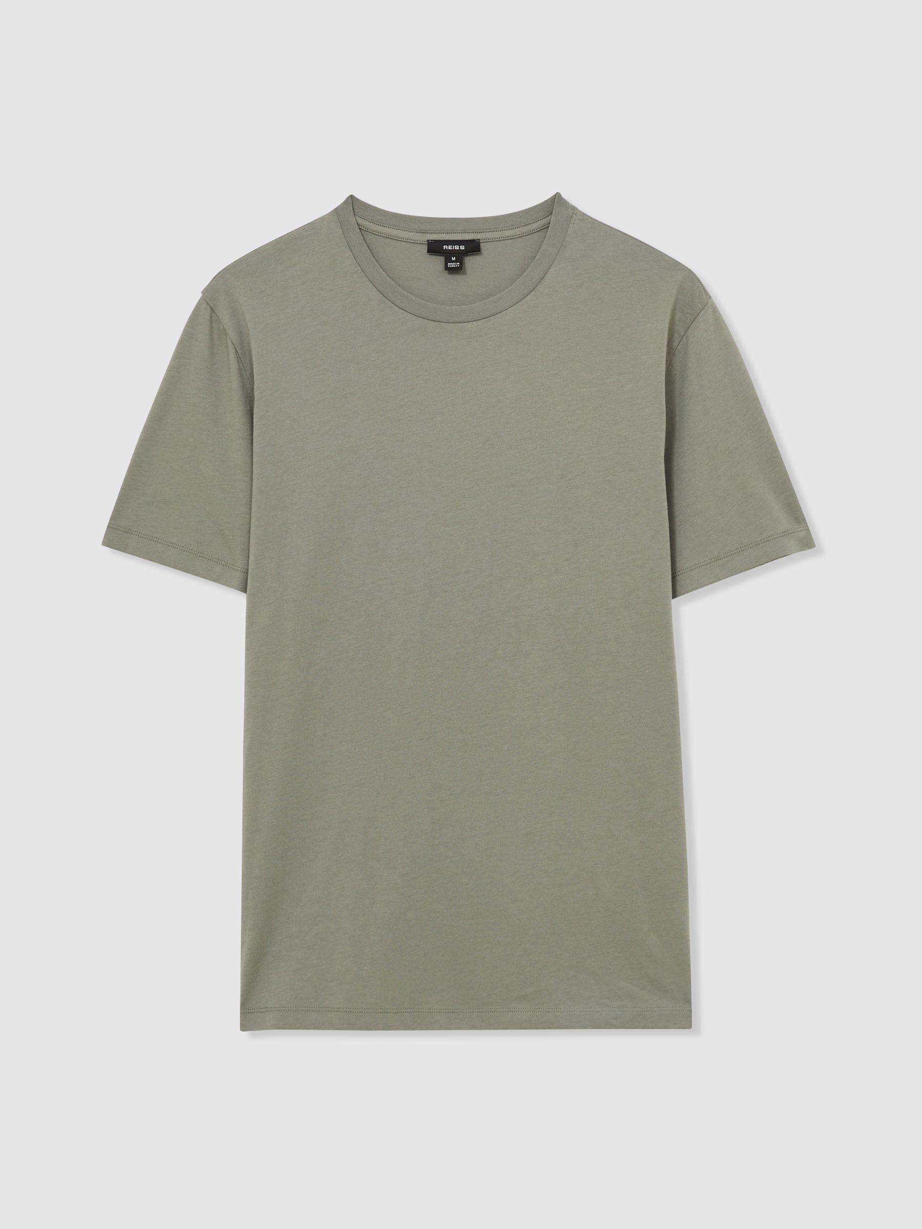 Cotton Crew Neck T-Shirt in Dark Sage