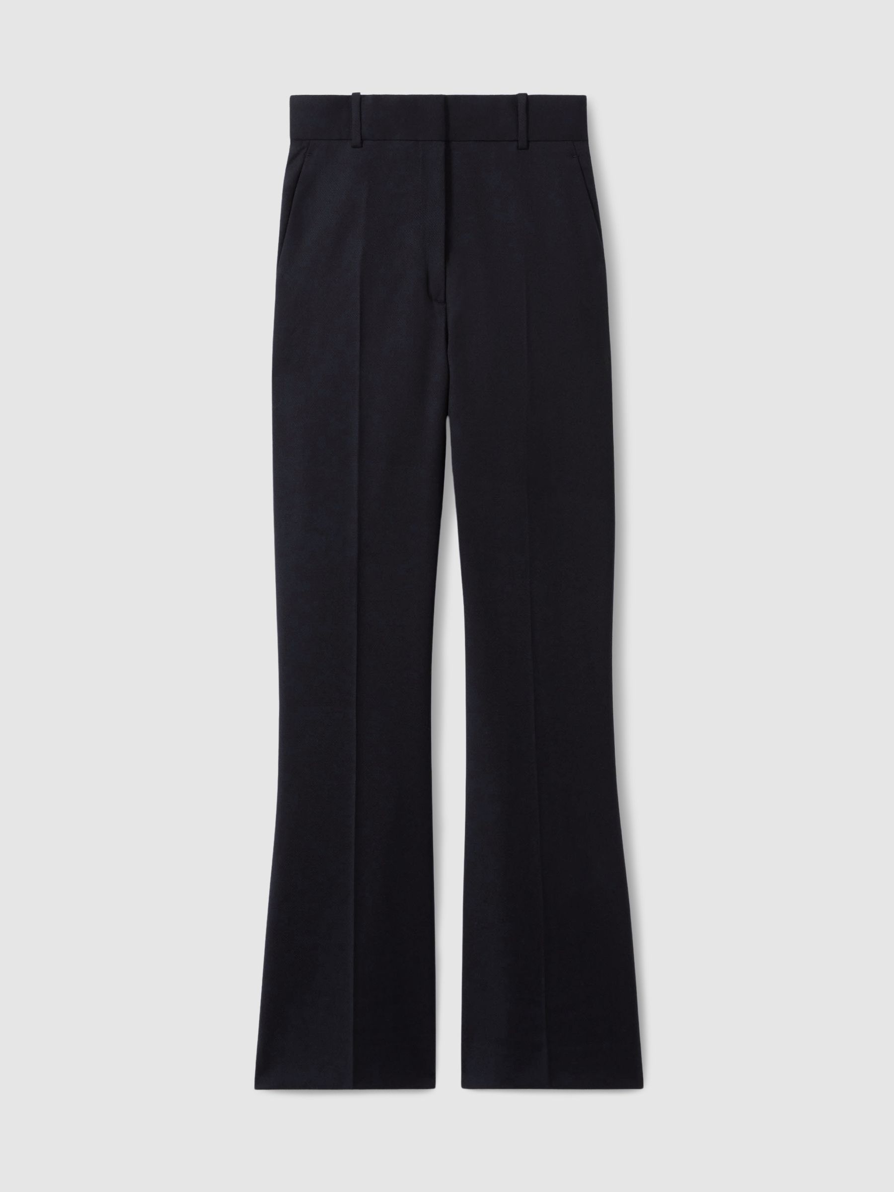 Petite Wool-Blend Wide-Leg Suit Trousers in Navy
