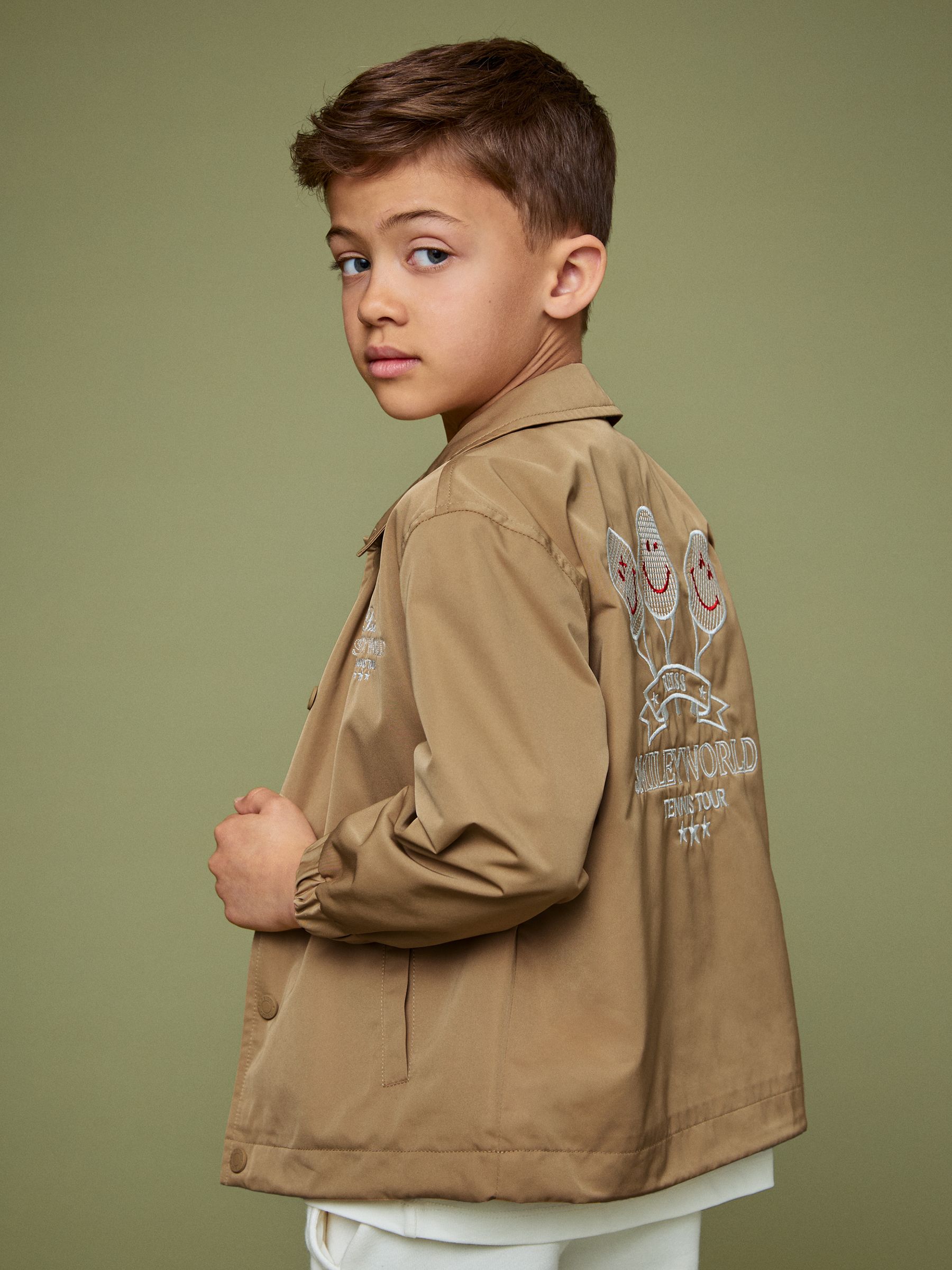 9-13 yrs SmileyWorld | Reiss Harrington Jacket in Stone