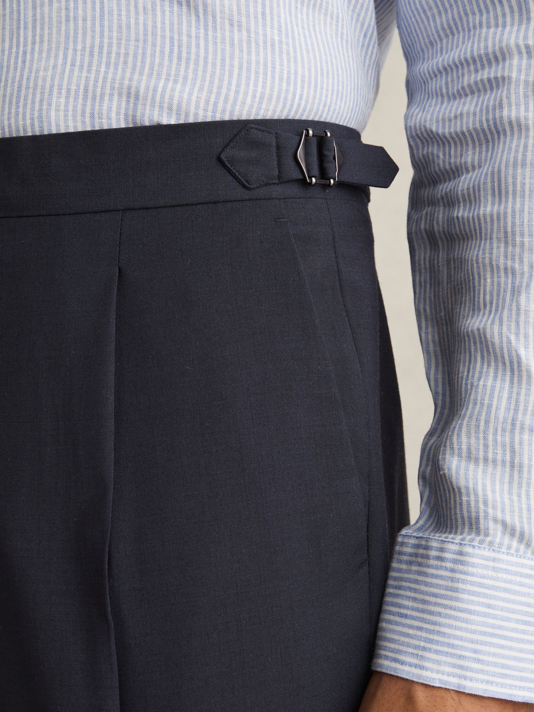 Slim Fit Wool Blend Suit Trousers in Bright Blue